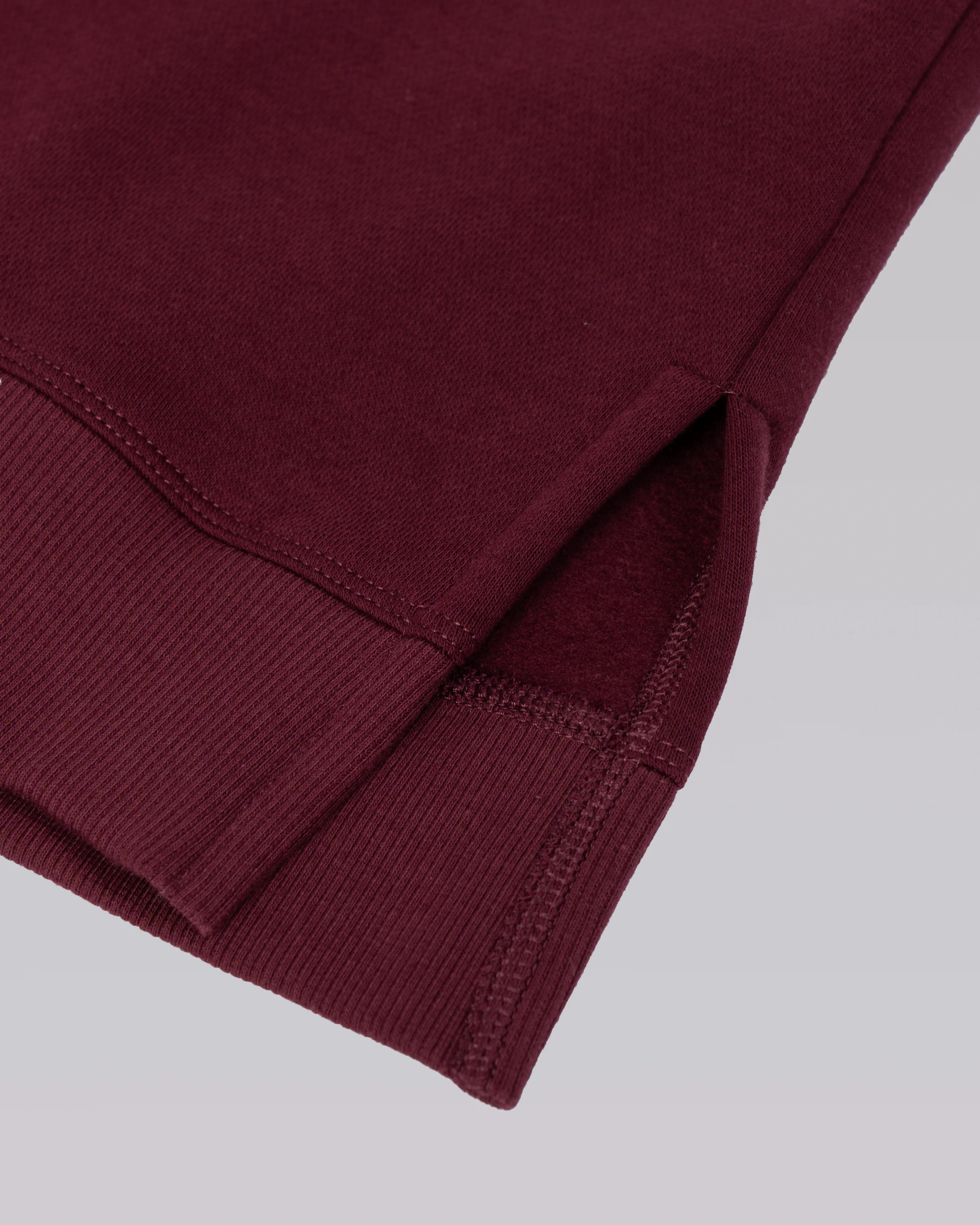 Full Form Fleece Sweater with Side Slits - Cherry Lacquer - Image 5