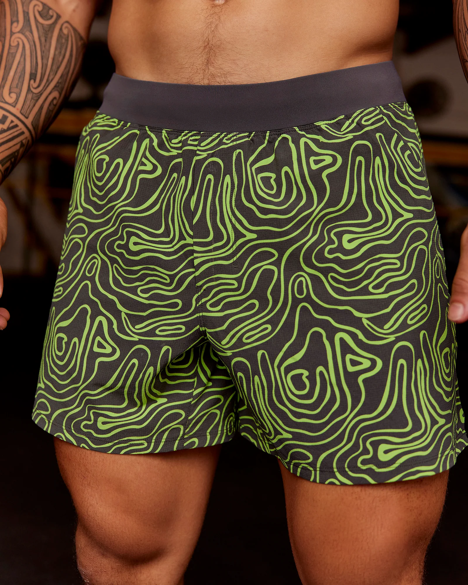 Functional Training 5" Short - Friction Print Hyper Green - Image 3