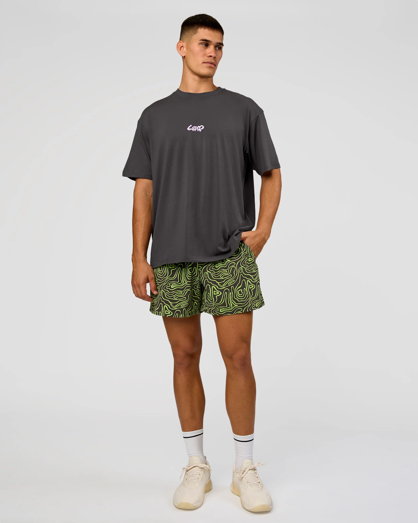 Functional Training 5" Short - Friction Print Hyper Green - Image 7