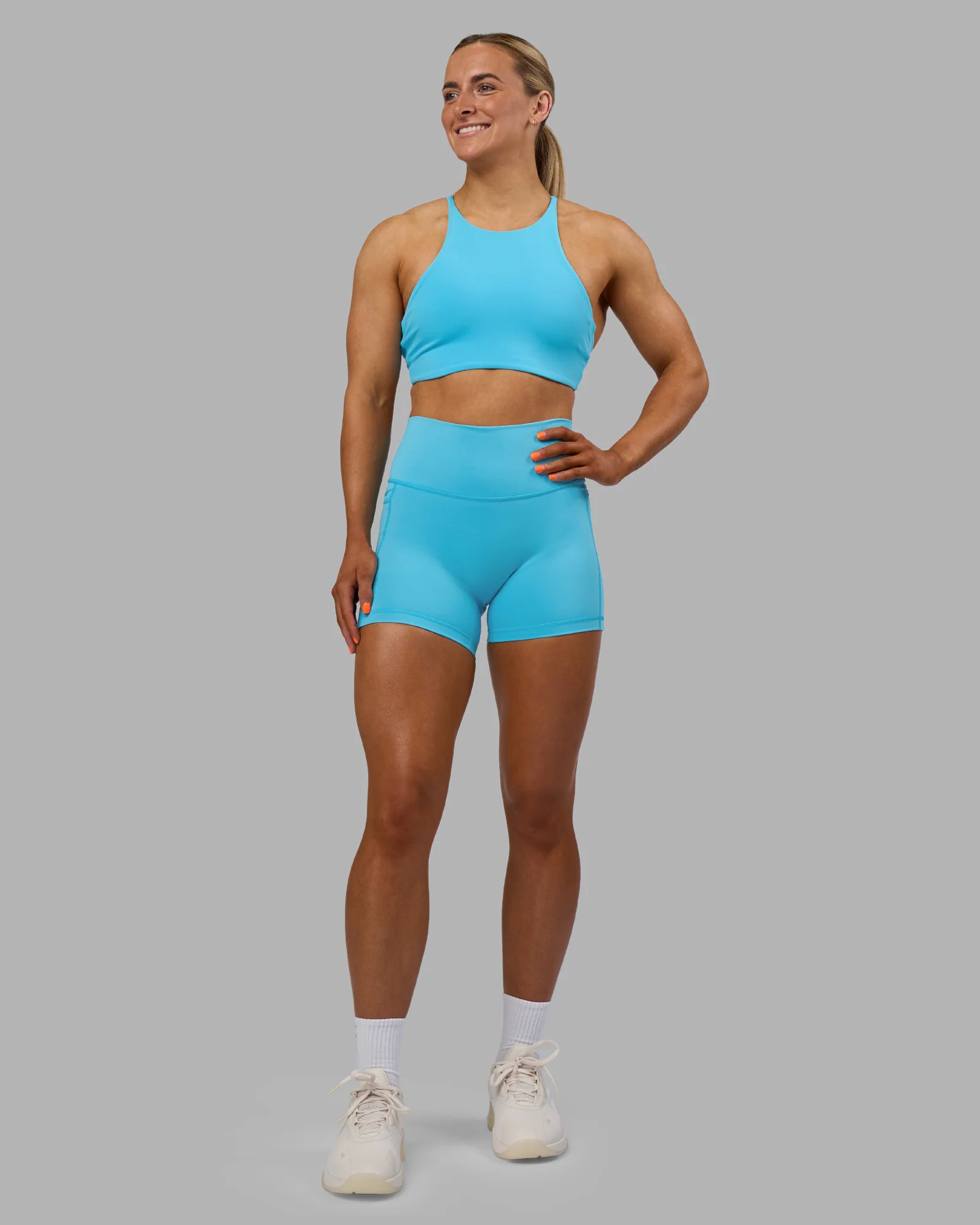 Fusion High-Rise 4" Short Pockets - Blue Atoll - Image 5
