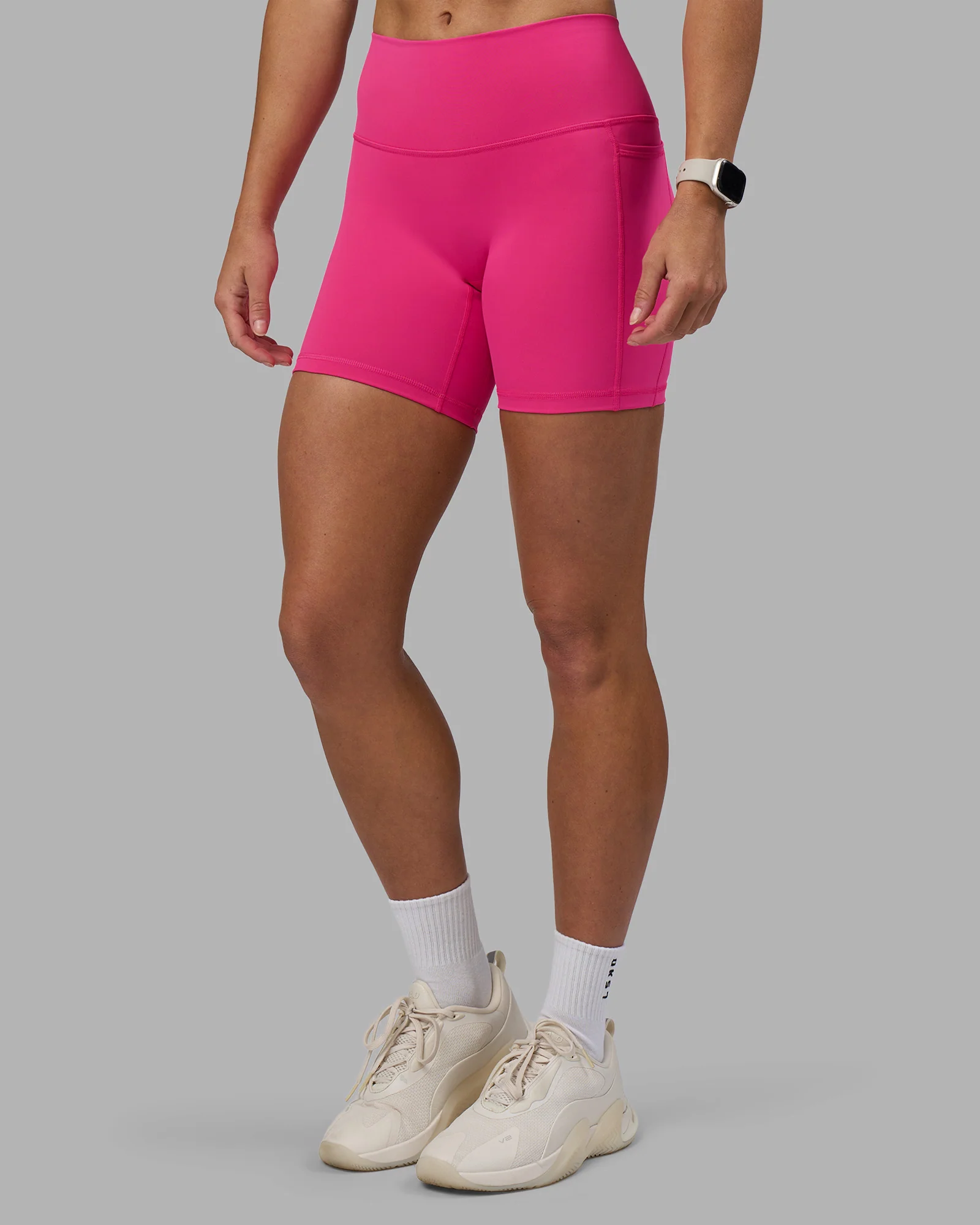 Fusion High-Rise 6" Short Pockets - Ultra Pink - Image 3
