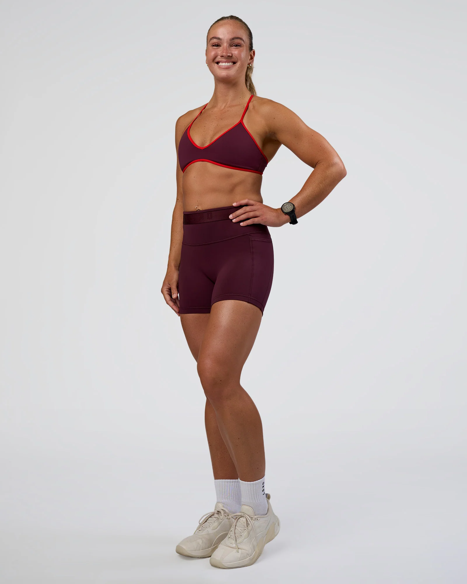 Fusion Jacquard High-Rise 4” Short Pockets - Cherry Lacquer - Image 2