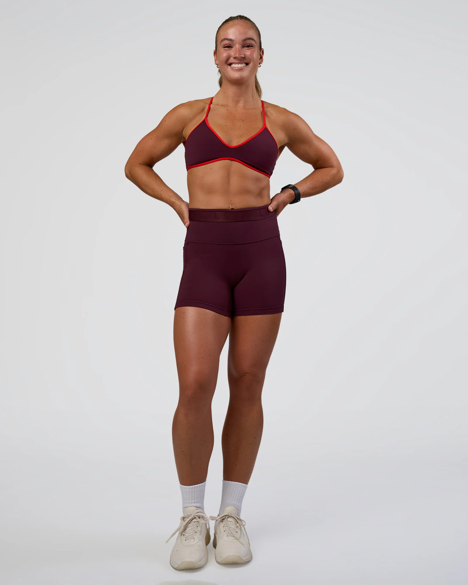 Fusion Jacquard High-Rise 4” Short Pockets - Cherry Lacquer - Image 7