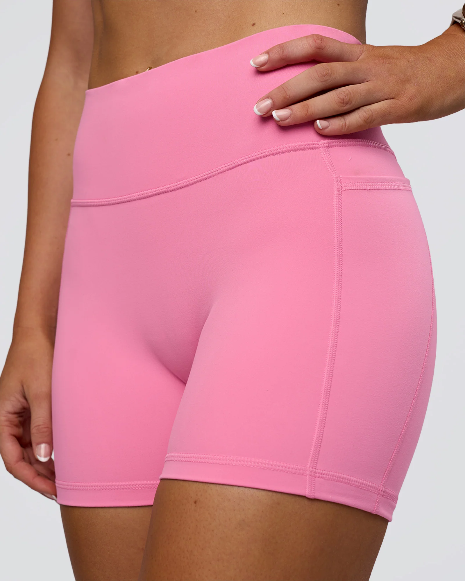 Fusion Ultra High-Rise 4" Short Pockets - Candy Pink - Image 5