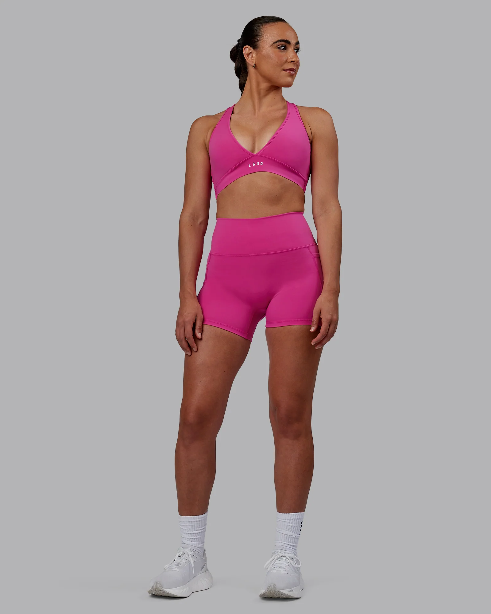 Fusion Ultra High-Rise 4" Short Pockets - Fuchsia Pink - Image 2