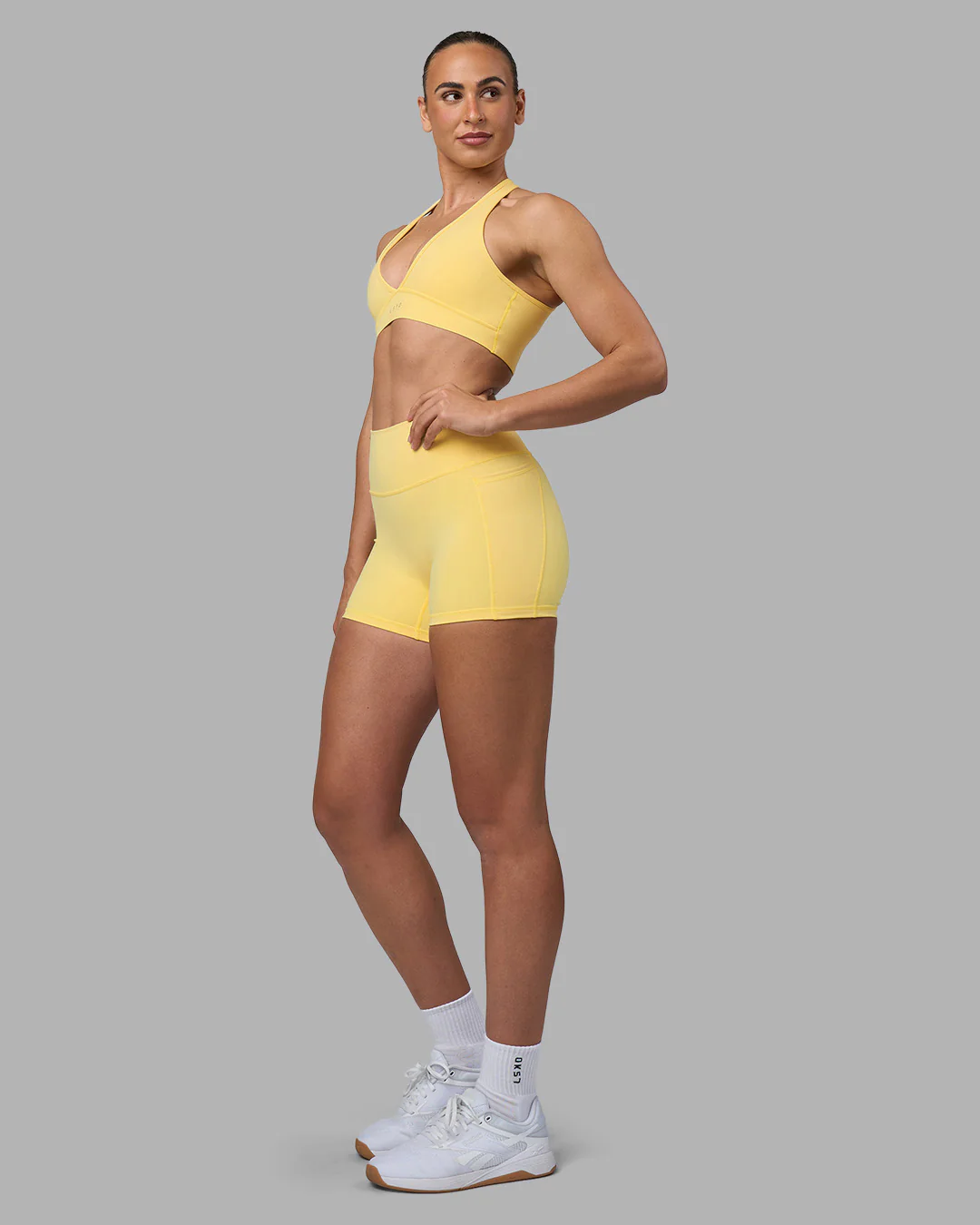 Fusion Ultra High-Rise 4" Short Pockets - Lemon - Image 2