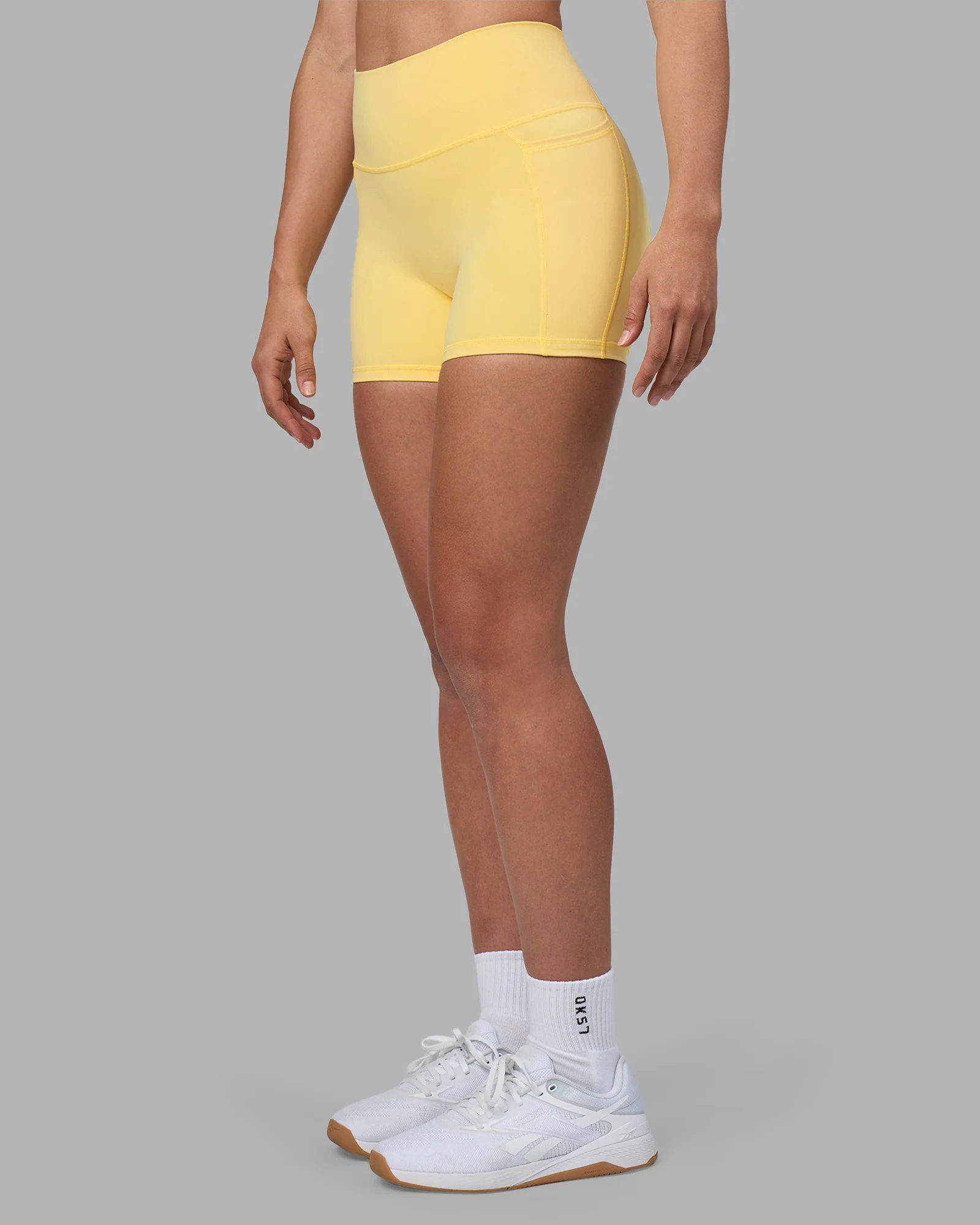 Fusion Ultra High-Rise 4" Short Pockets - Lemon - Image 7