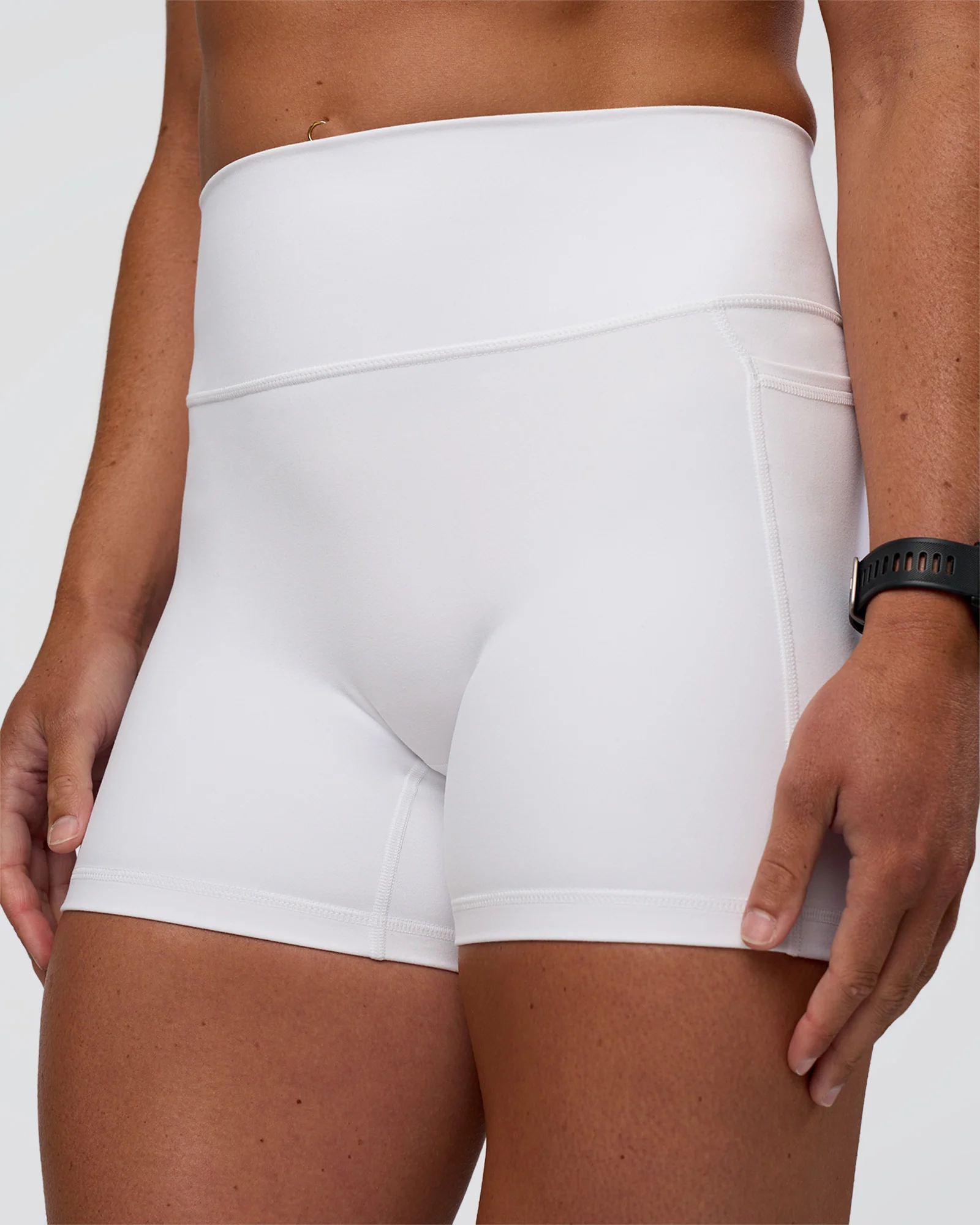 Fusion Ultra High-Rise 4" Short Pockets - White - Image 6
