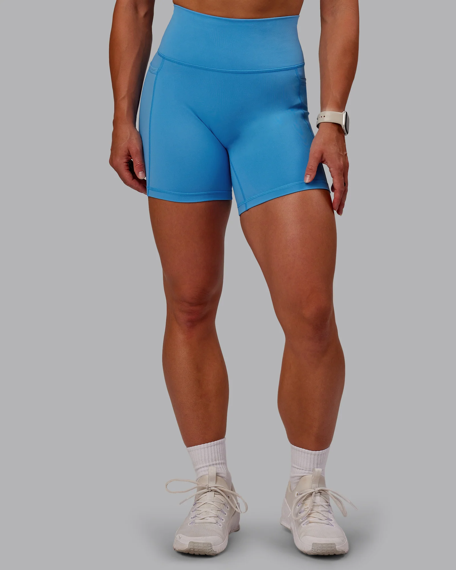 Fusion Ultra High-Rise 6" Short Pockets - Azure Blue - Image 8