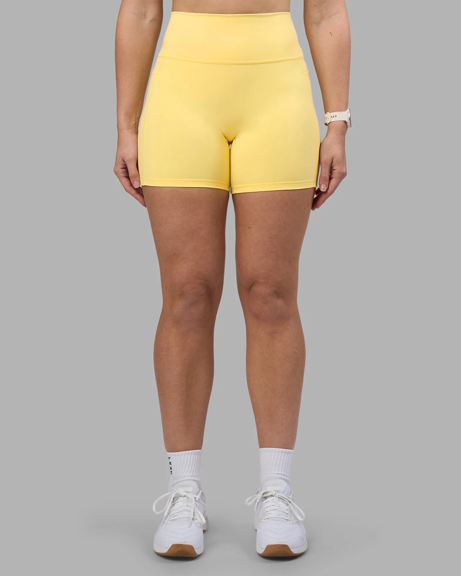 Fusion Ultra High-Rise 6" Short Pockets - Lemon - Image 2