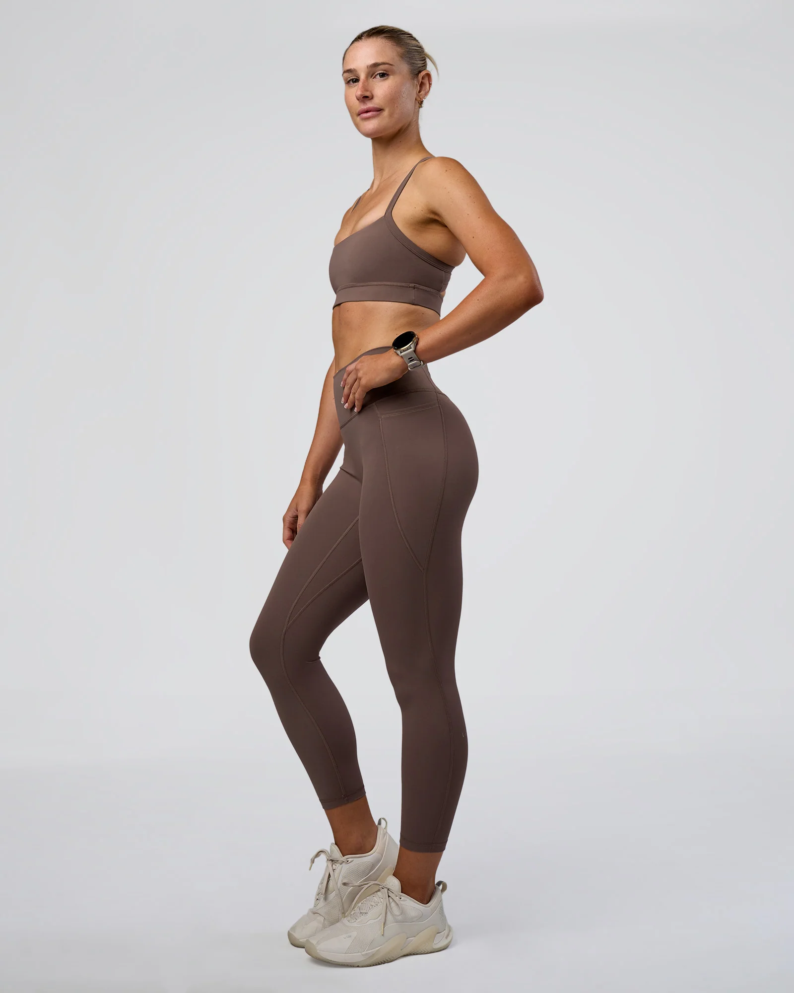 Fusion Ultra High-Rise 7/8 Legging Pockets - Peppercorn - Image 2
