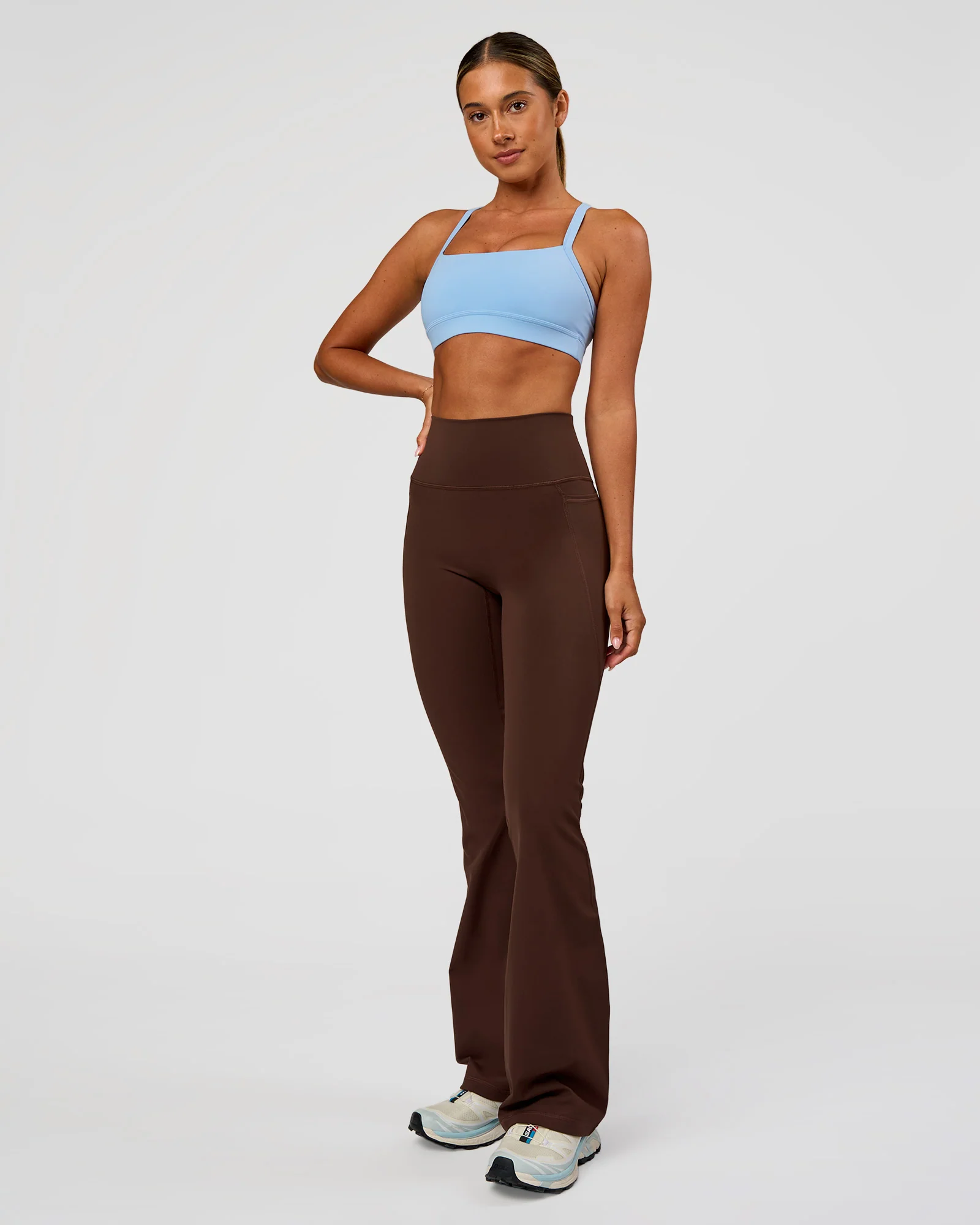 Fusion Ultra High-Rise Flared Legging Pockets - Hot Chocolate - Image 5