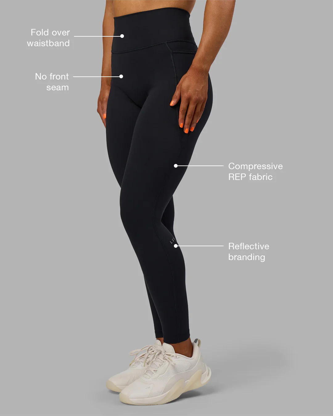 Fusion Ultra High-Rise Full Length Legging Pockets - Black - Image 2