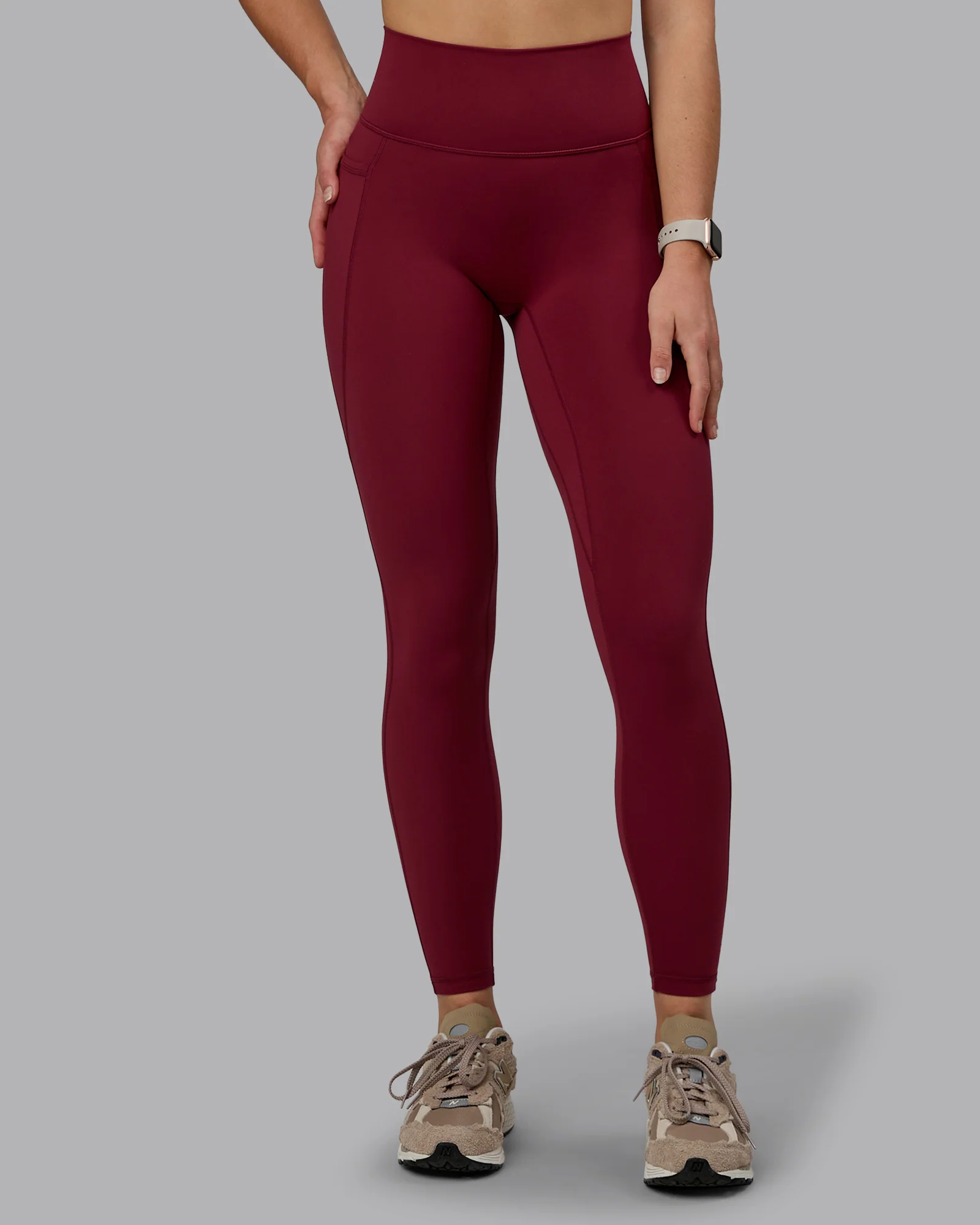 Fusion Ultra High-Rise Full Length Legging Pockets - Cordovan - Image 11