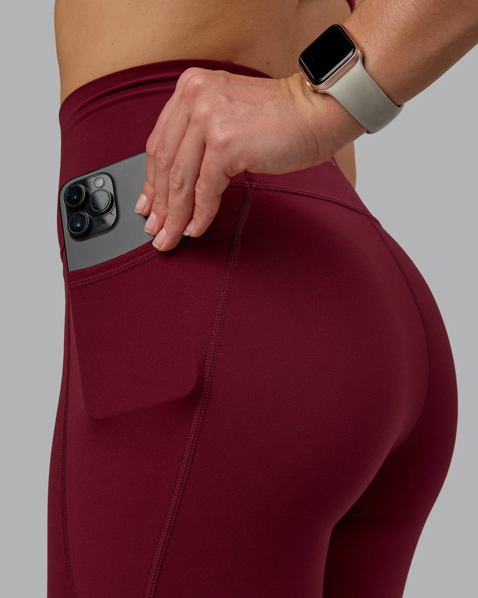 Fusion Ultra High-Rise Full Length Legging Pockets - Cordovan - Image 5