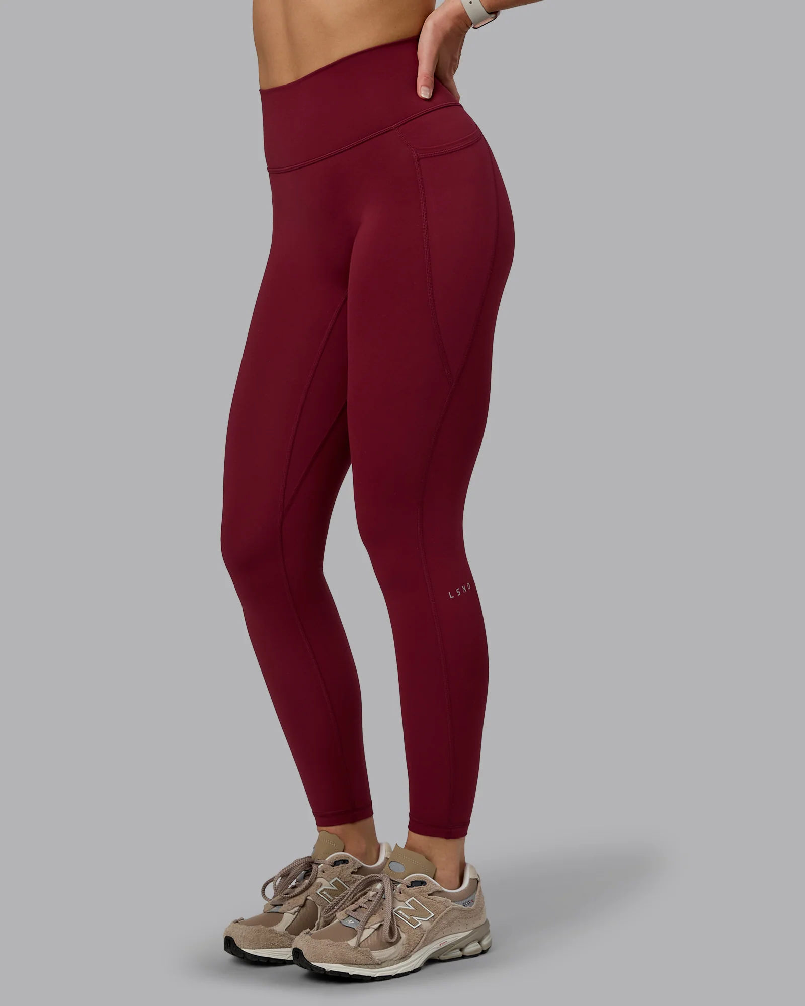 Fusion Ultra High-Rise Full Length Legging Pockets - Cordovan - Image 6