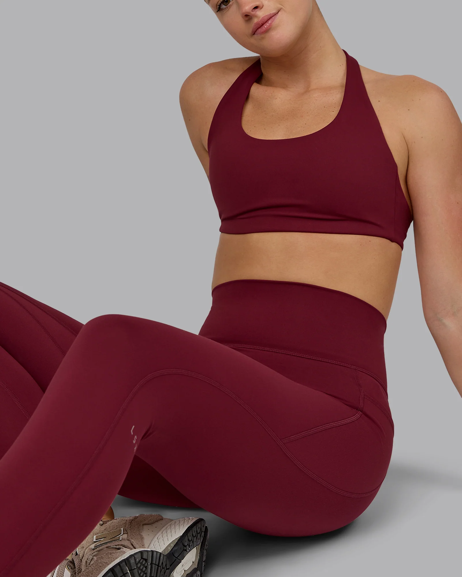 Fusion Ultra High-Rise Full Length Legging Pockets - Cordovan - Image 8