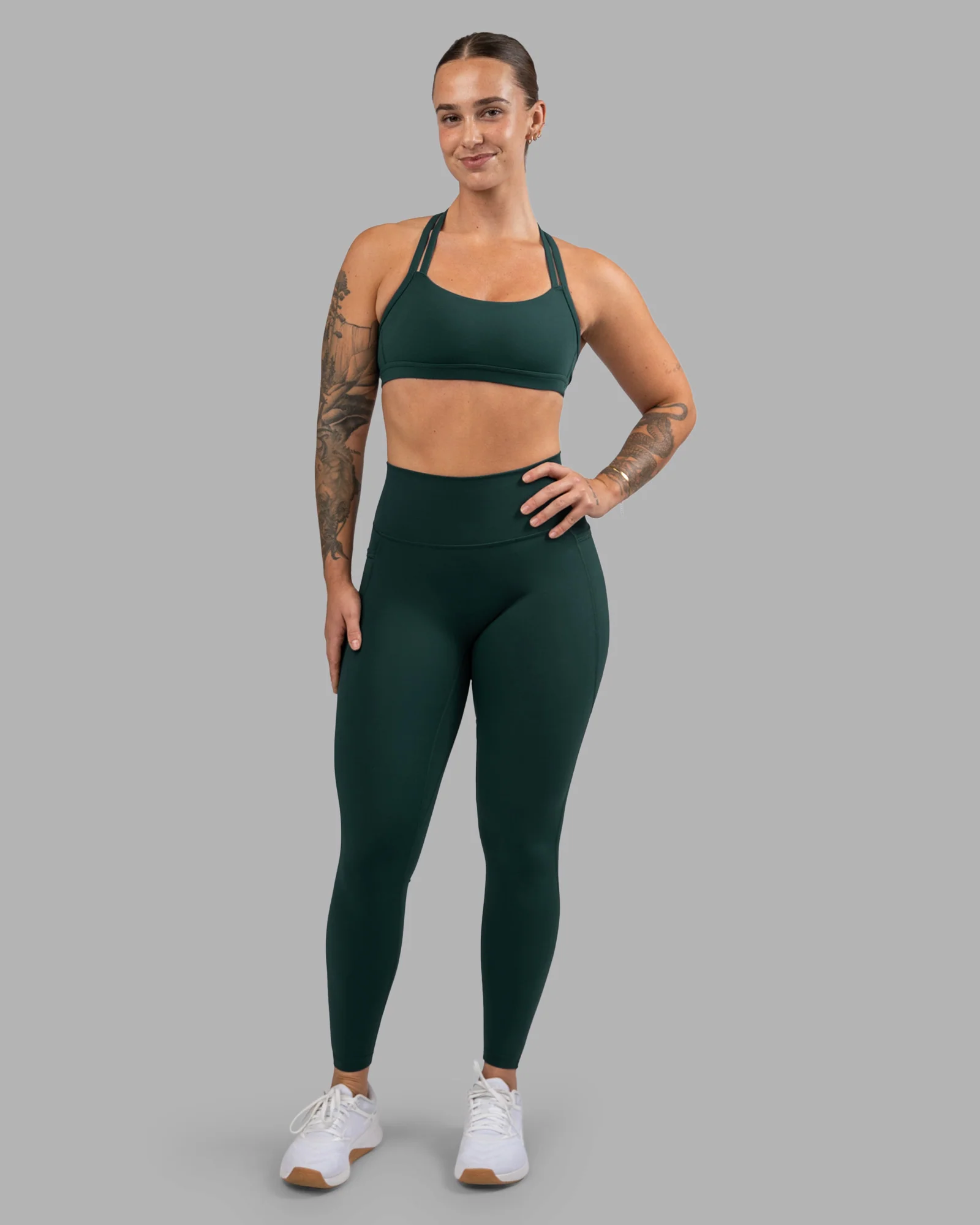 Fusion Ultra High-Rise Full Length Legging Pockets - Dark Moss - Image 2