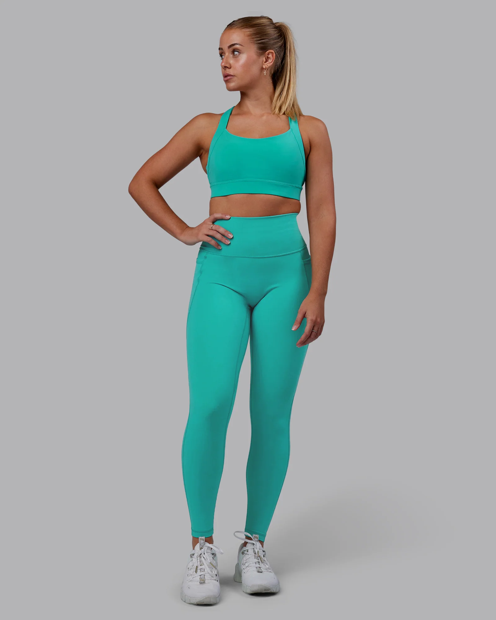 Fusion Ultra High-Rise Full Length Legging Pockets - Turquoise Tide - Image 5