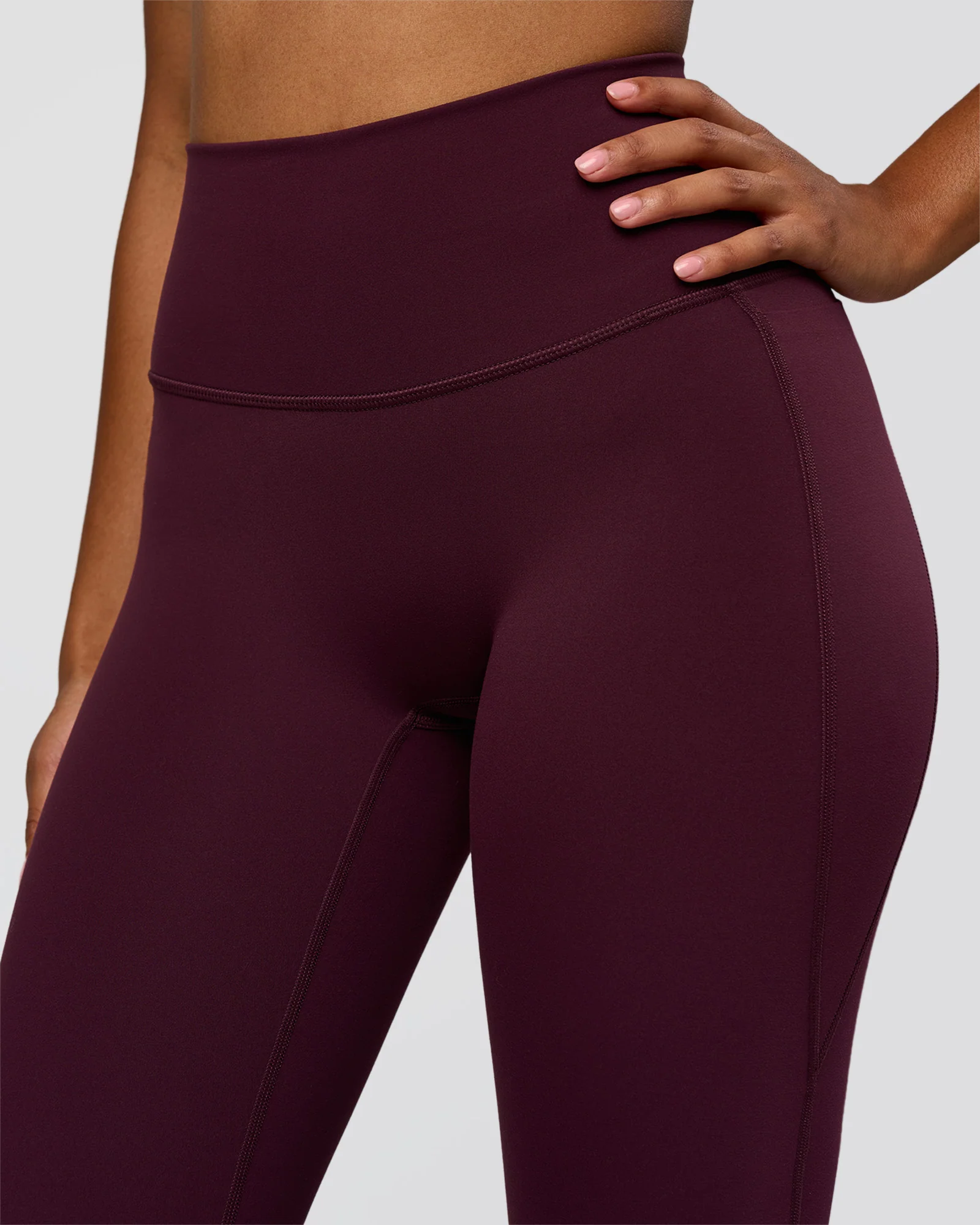 Fusion V-Contour High-Rise Flared Legging Pockets - Cherry Lacquer - Image 7
