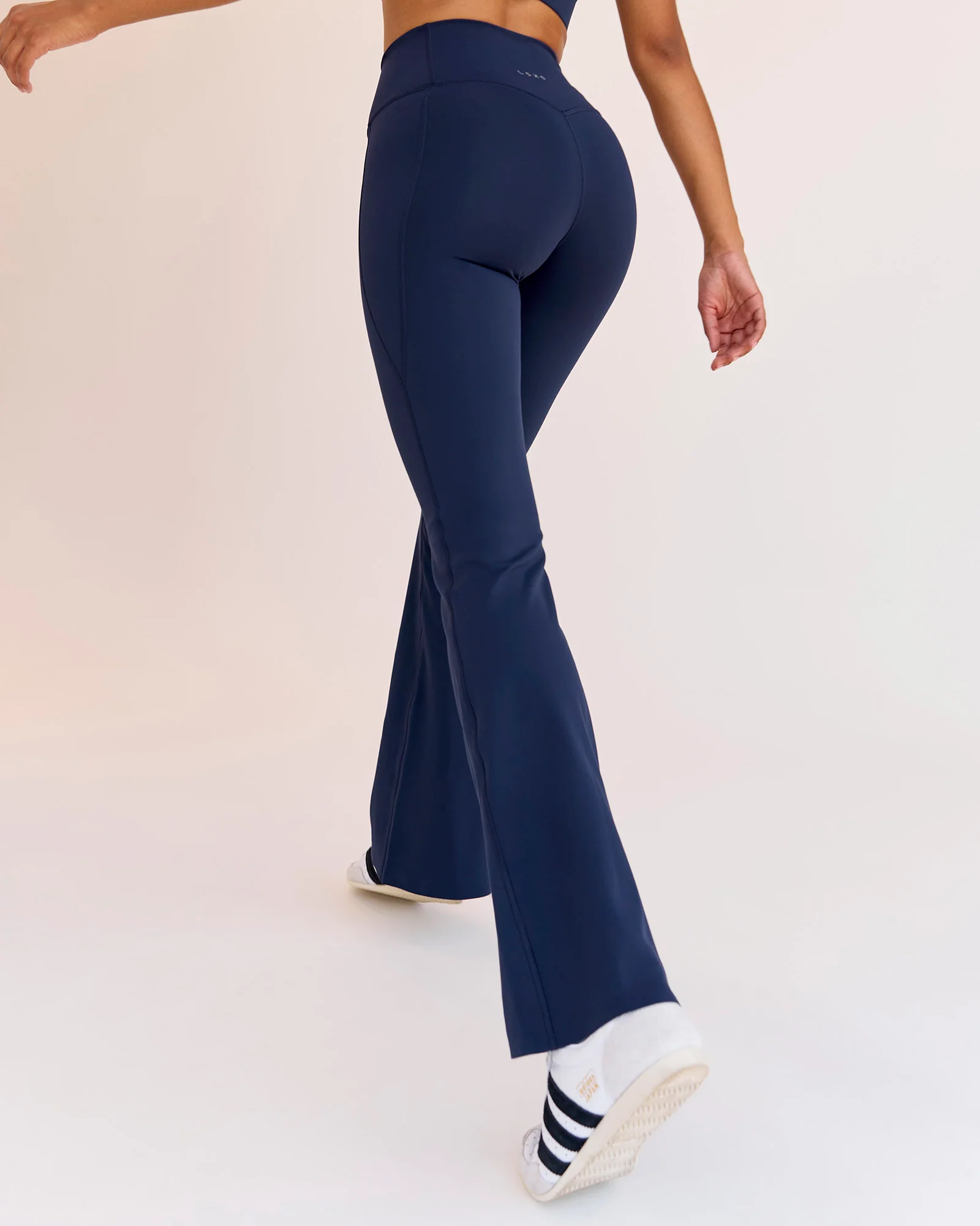 Fusion V-Contour High-Rise Flared Legging Pockets - Future Navy - Image 5