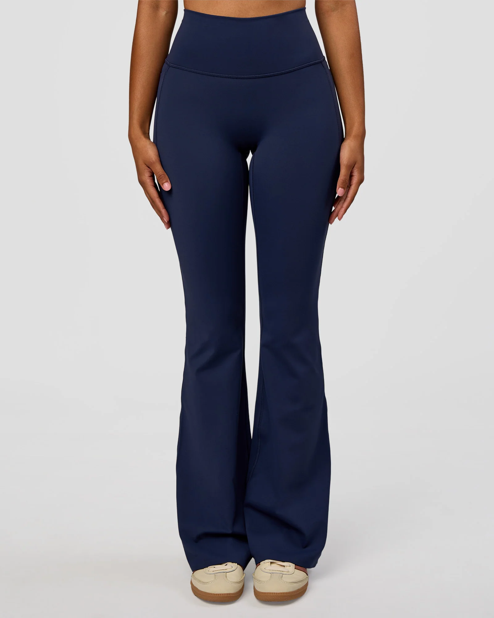 Fusion V-Contour High-Rise Flared Legging Pockets - Future Navy - Image 6