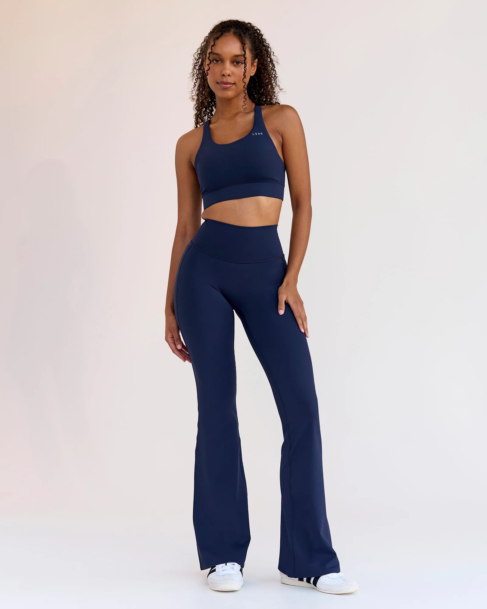 Fusion V-Contour High-Rise Flared Legging Pockets - Future Navy - Image 8