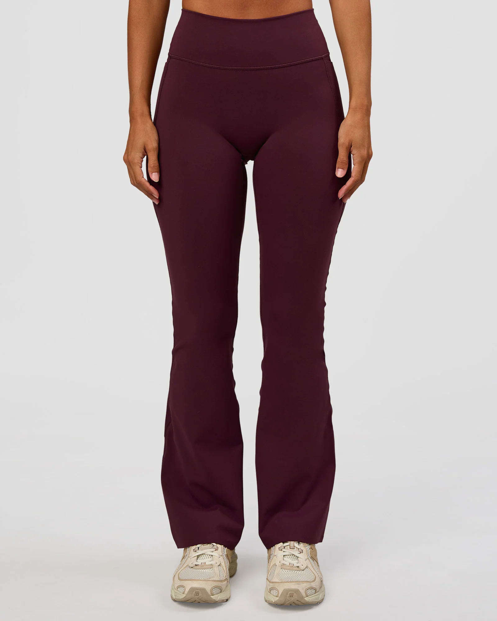 Fusion V-Contour High-Rise Flared Petite Legging Pockets - Cherry Lacquer - Image 11