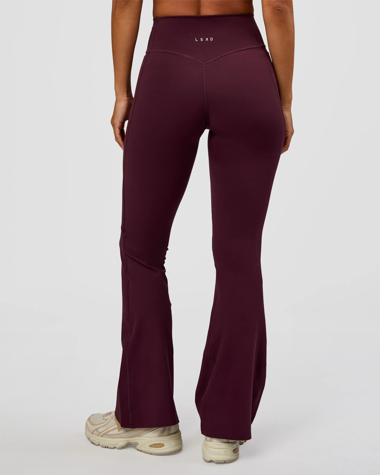 Fusion V-Contour High-Rise Flared Petite Legging Pockets - Cherry Lacquer - Image 5