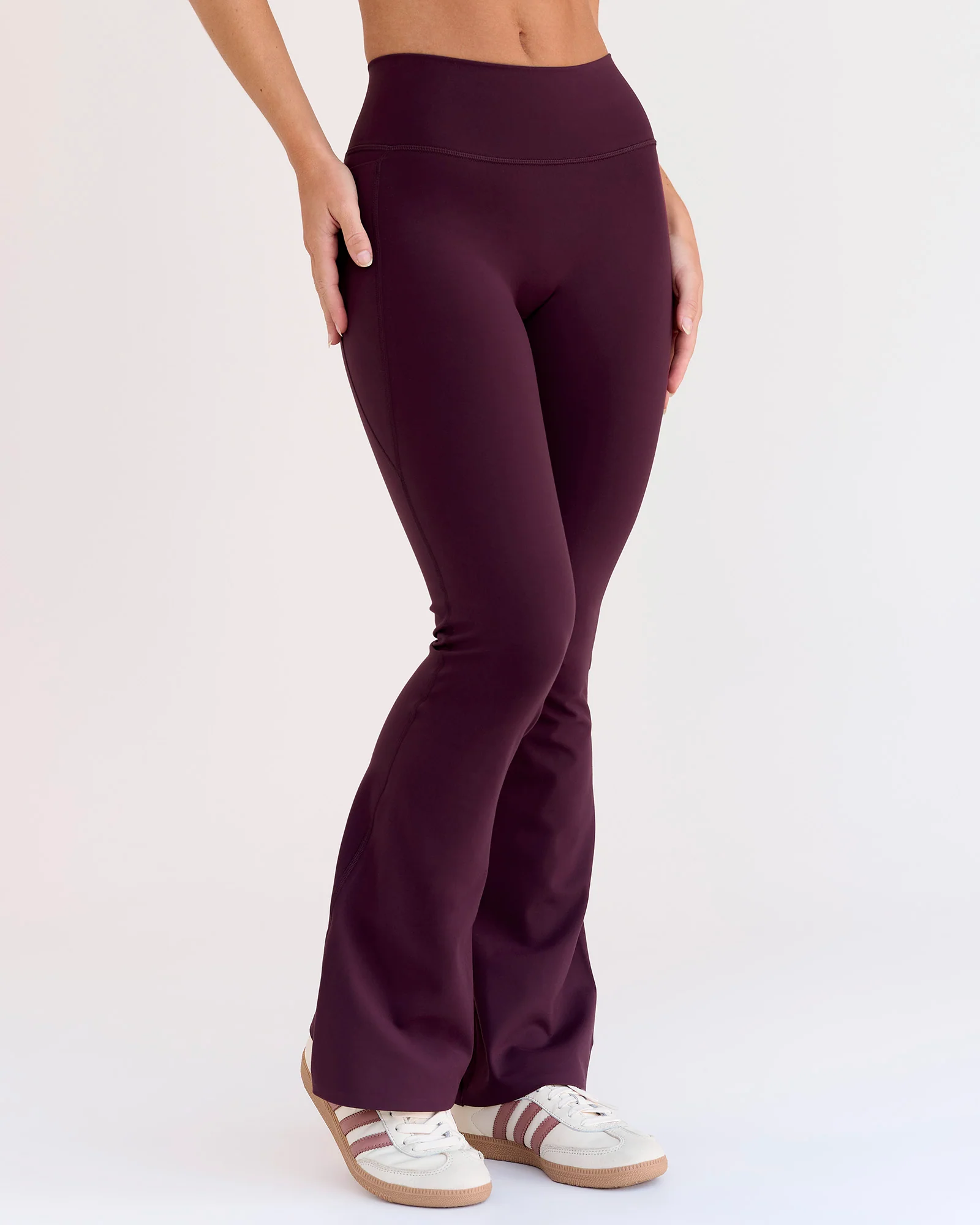 Fusion V-Contour High-Rise Flared Petite Legging Pockets - Cherry Lacquer - Image 9