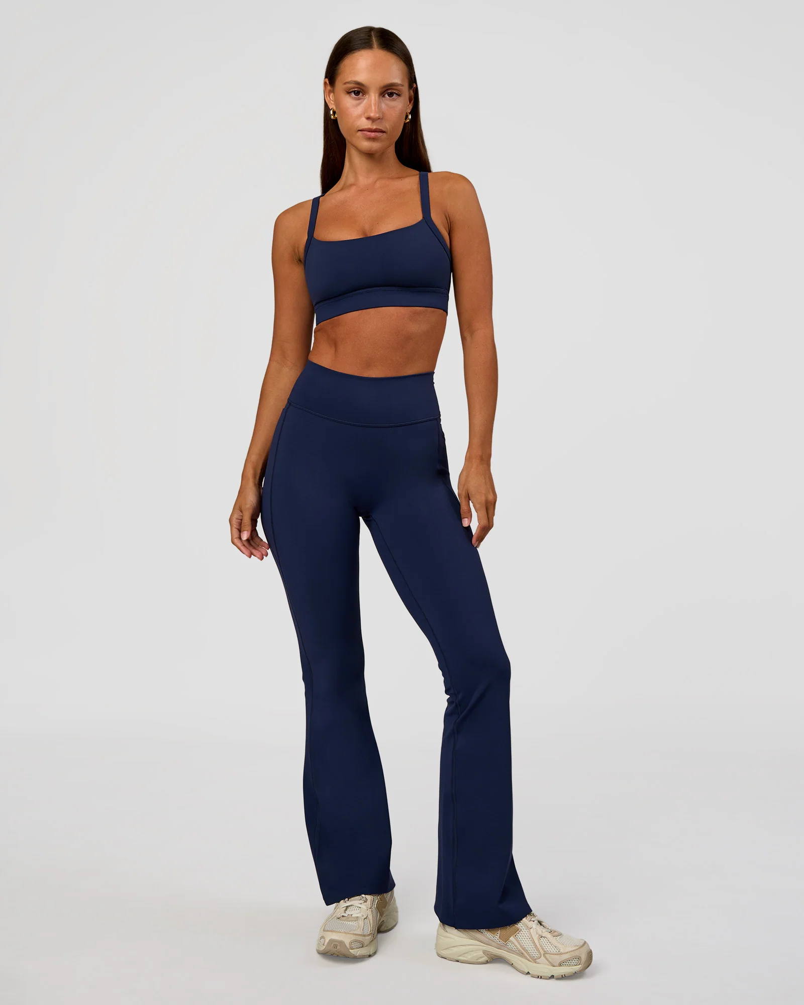 Fusion V-Contour High-Rise Flared Petite Legging Pockets - Future Navy - Image 5