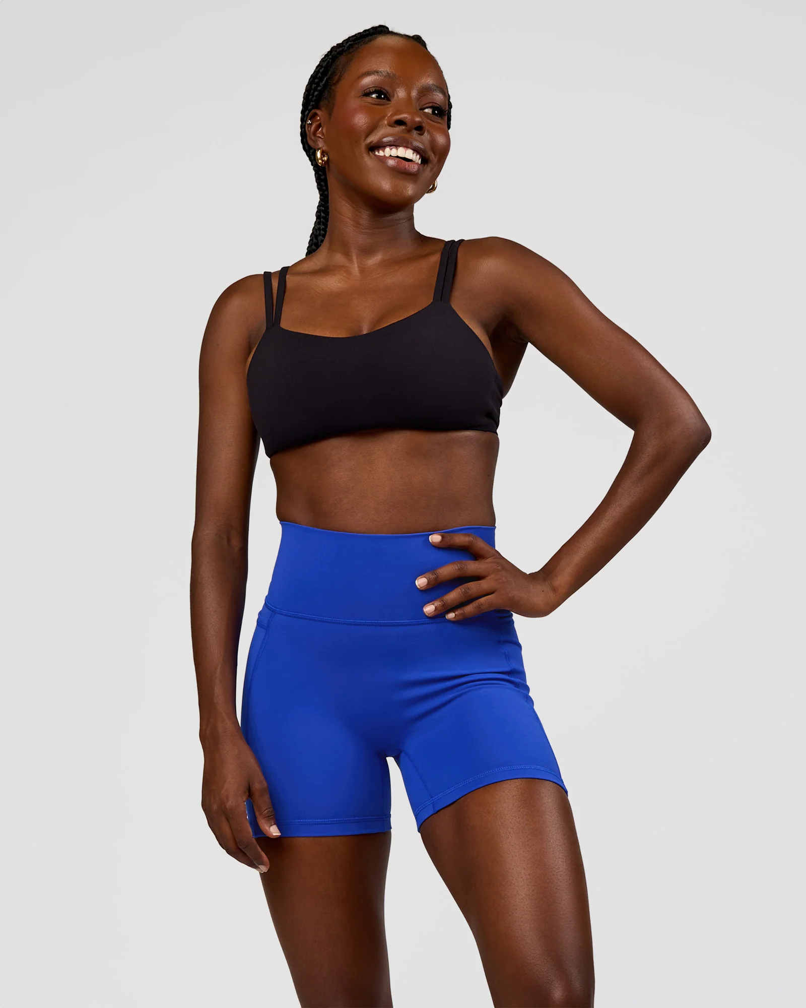 Fusion V-Contour Ultra High-Rise 4" Short Pockets - Electric Indigo - Image 3