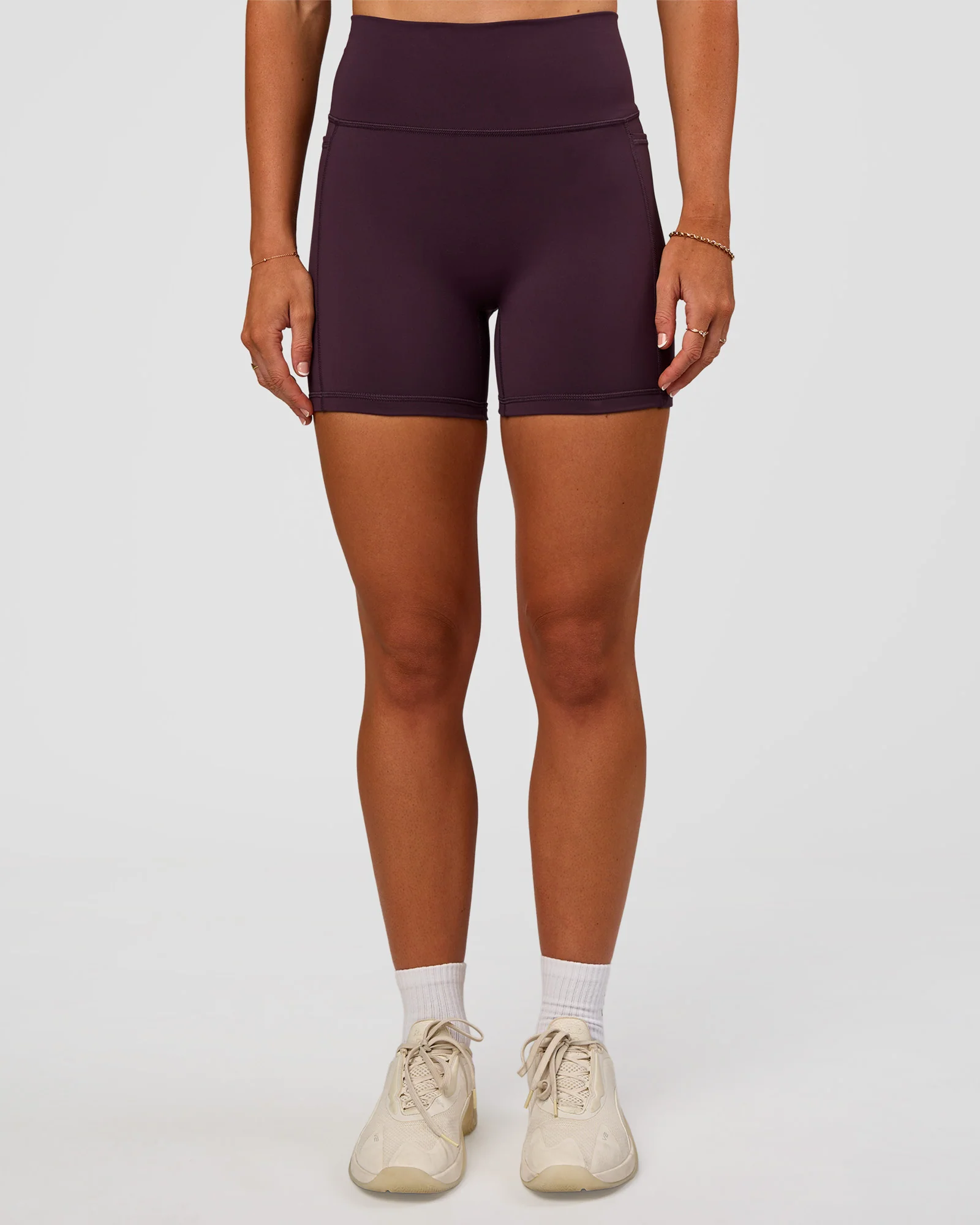 Fusion V-Contour Ultra High-Rise 4" Short Pockets - Midnight Plum - Image 8