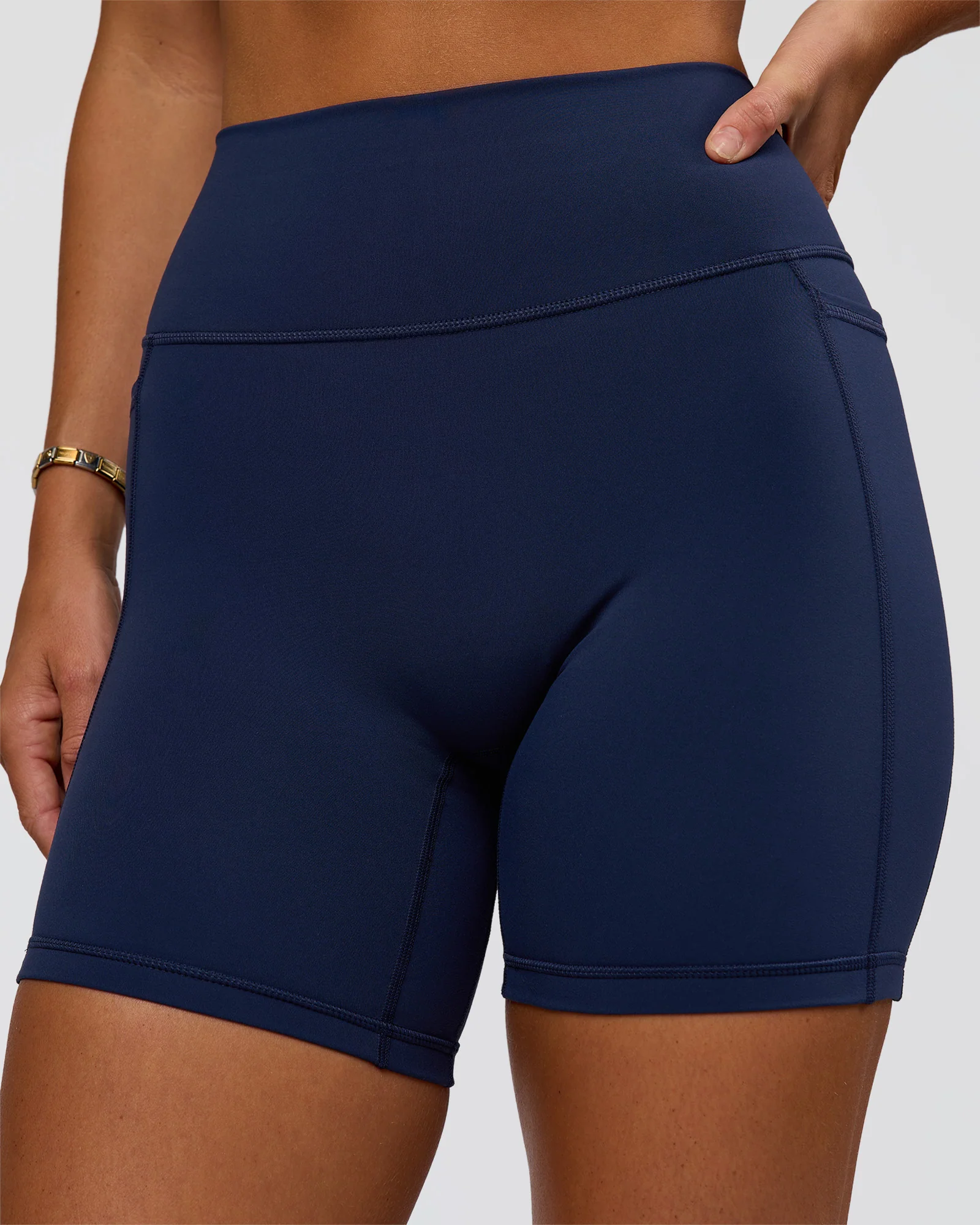 Fusion V-Contour Ultra High-Rise 6" Short Pockets - Future Navy - Image 7