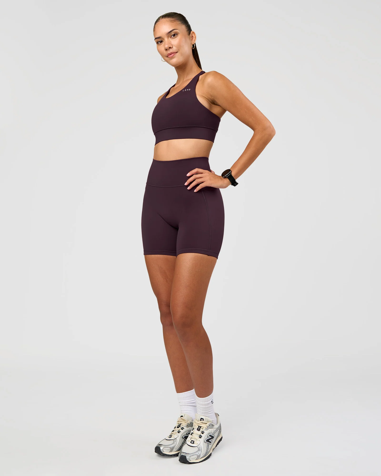 Fusion V-Contour Ultra High-Rise 6" Short Pockets - Midnight Plum - Image 3