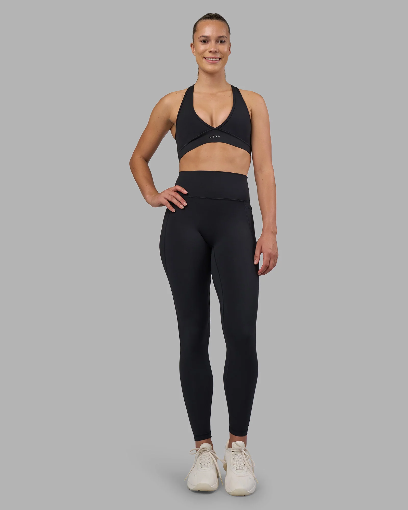 Fusion V-Contour Ultra High-Rise Full Length Legging Pockets - Black - Image 3