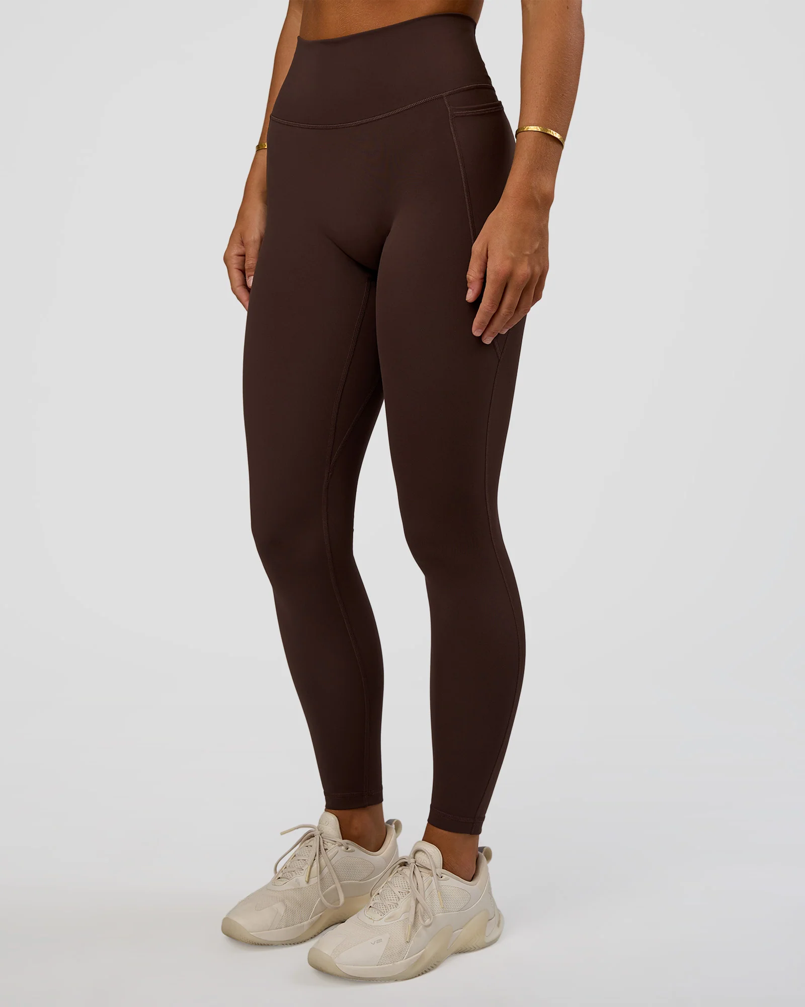 Fusion V-Contour Ultra High-Rise Full Length Legging Pockets - Hot Chocolate - Image 7