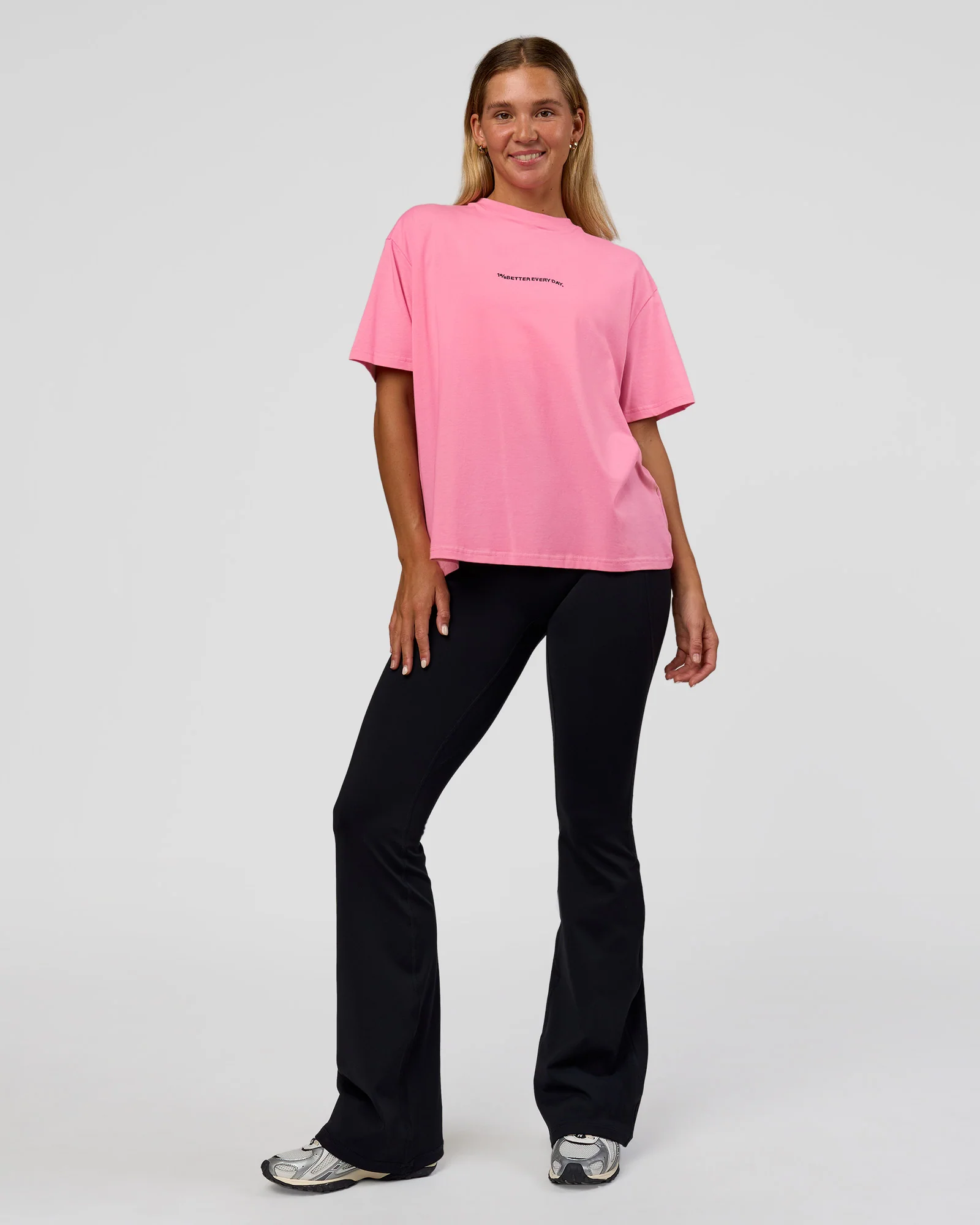 Go-To 1% Better Every Day FLXCotton Oversized Tee - Candy Pink-Black - Image 5