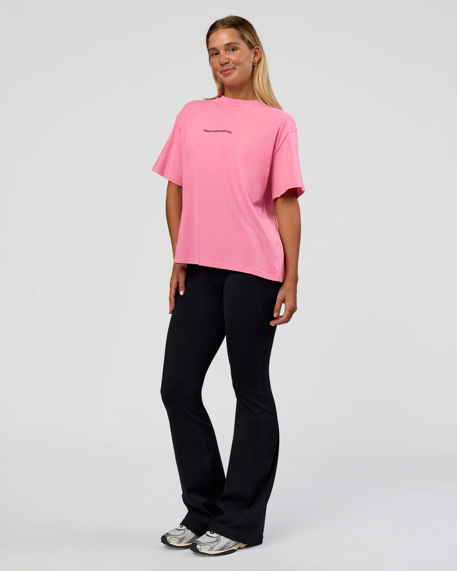 Go-To 1% Better Every Day FLXCotton Oversized Tee - Candy Pink-Black - Image 6