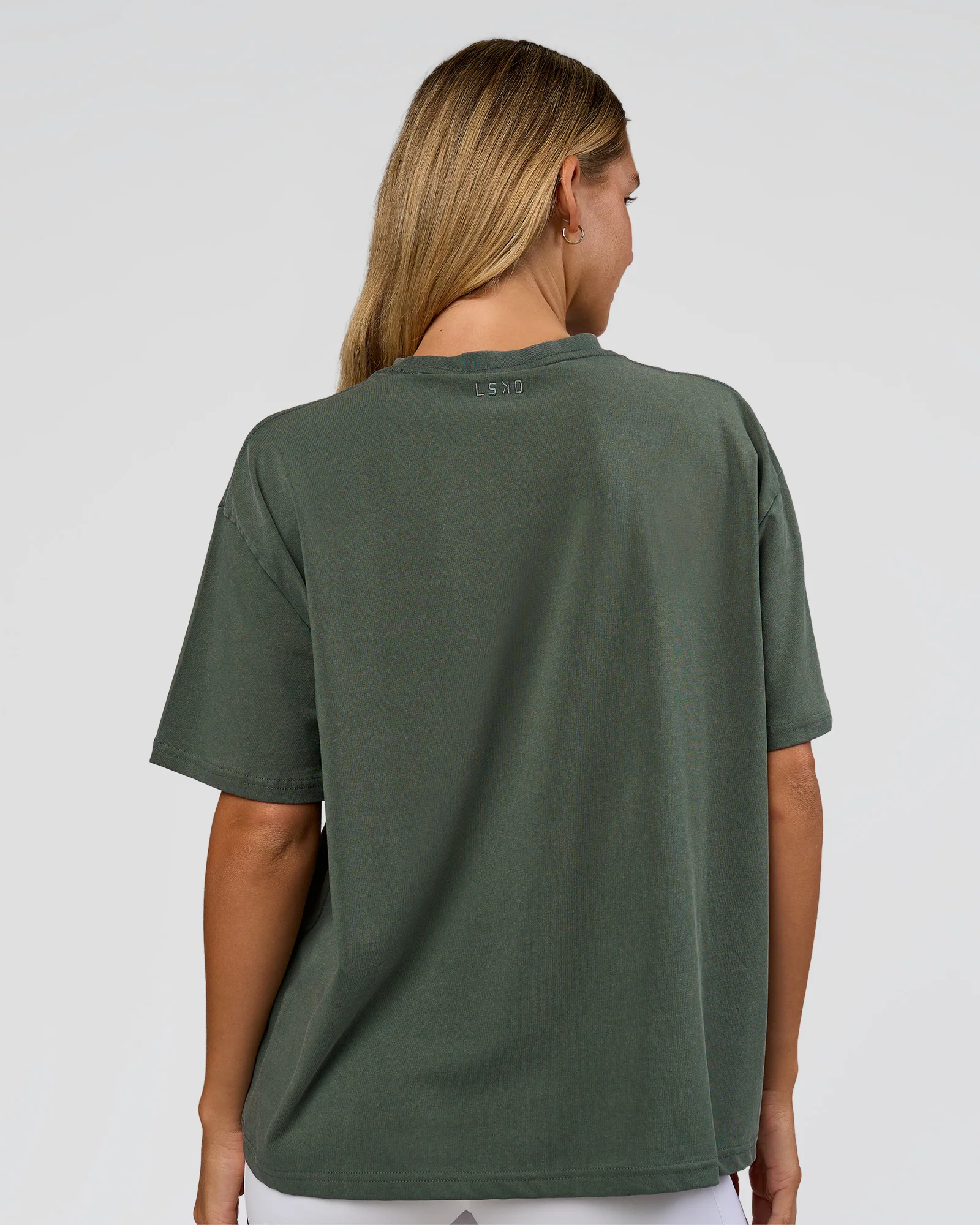 Go-To 1% Better Every Day FLXCotton Oversized Tee - Carbon Green Washed-White - Image 4