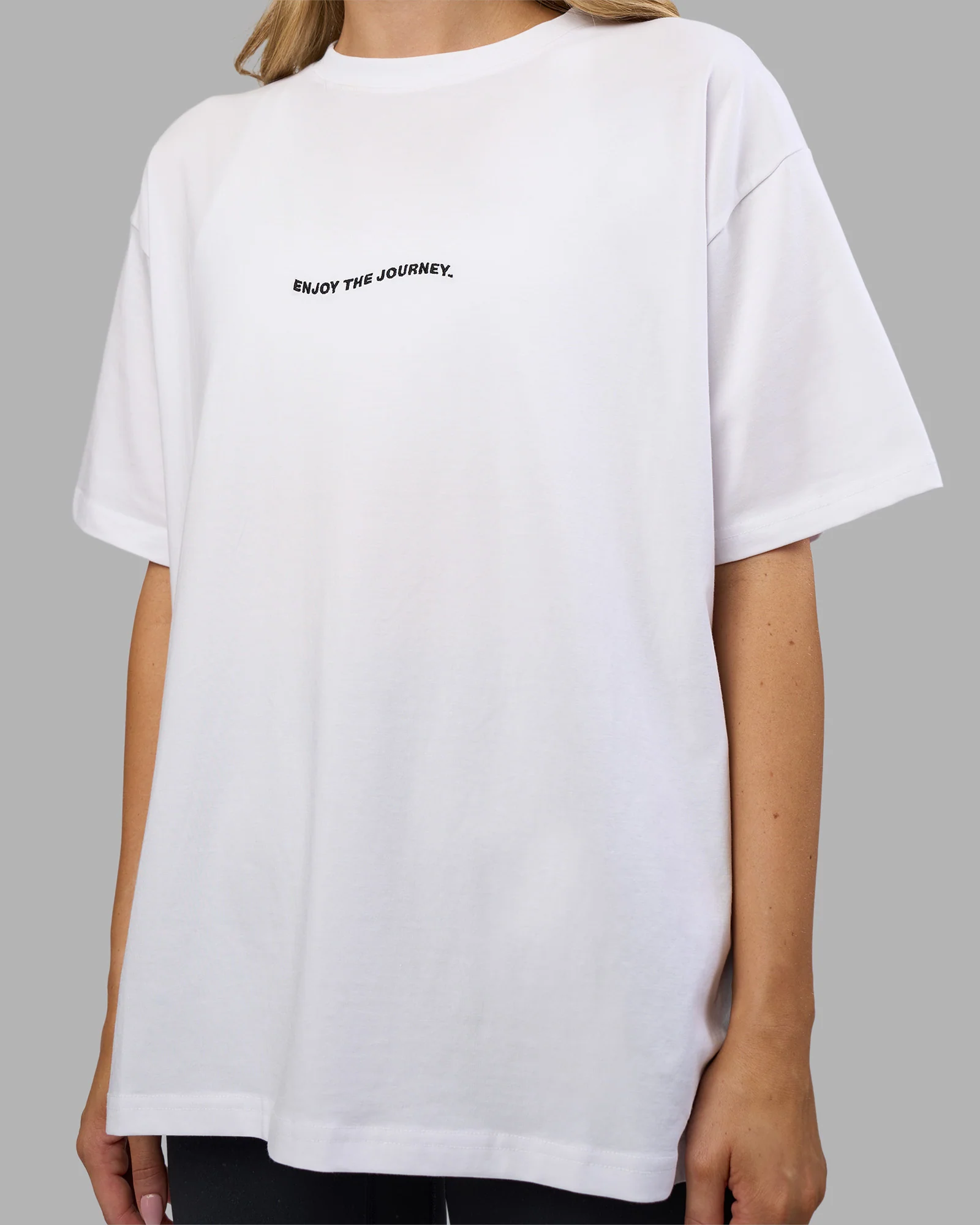 Go-To E.T.J FLXCotton Oversized Tee - White-Black - Image 5