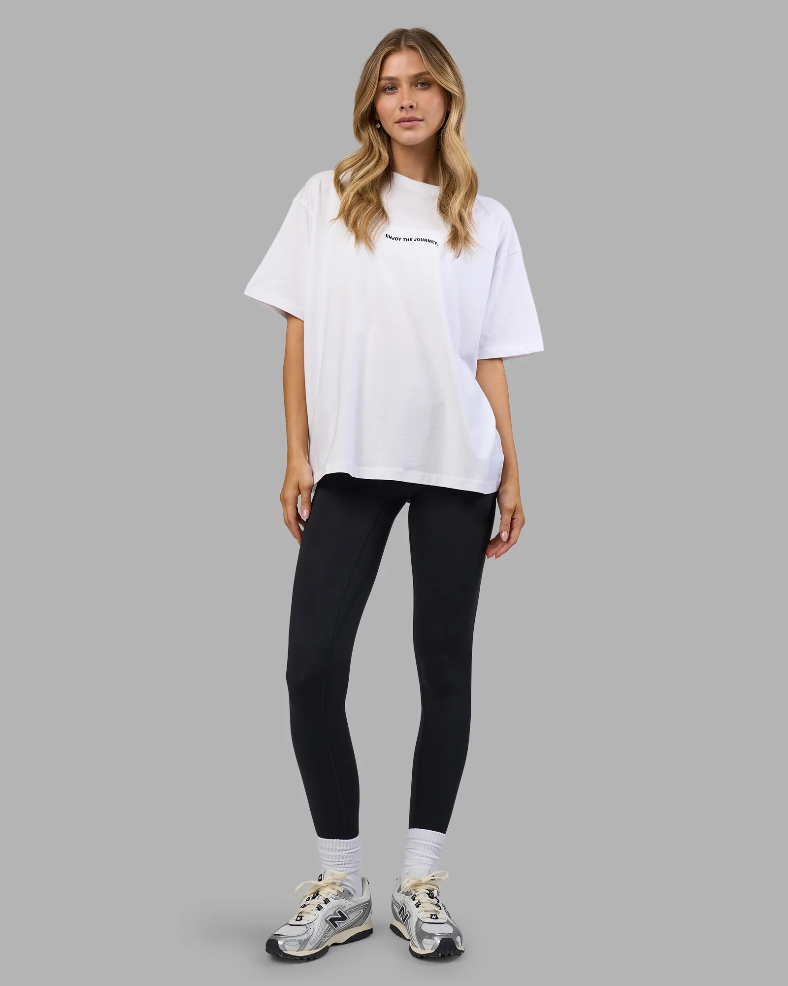 Go-To E.T.J FLXCotton Oversized Tee - White-Black - Image 6