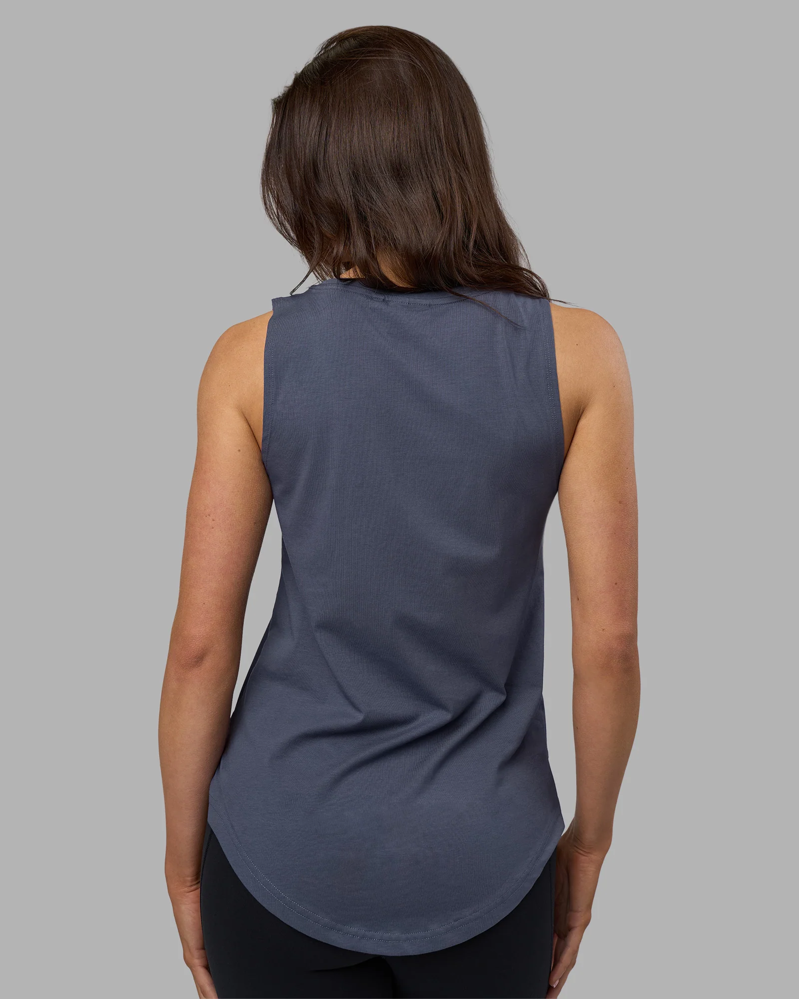 Go-To FLXCotton Longline Tank - Night Shadow-White - Image 3