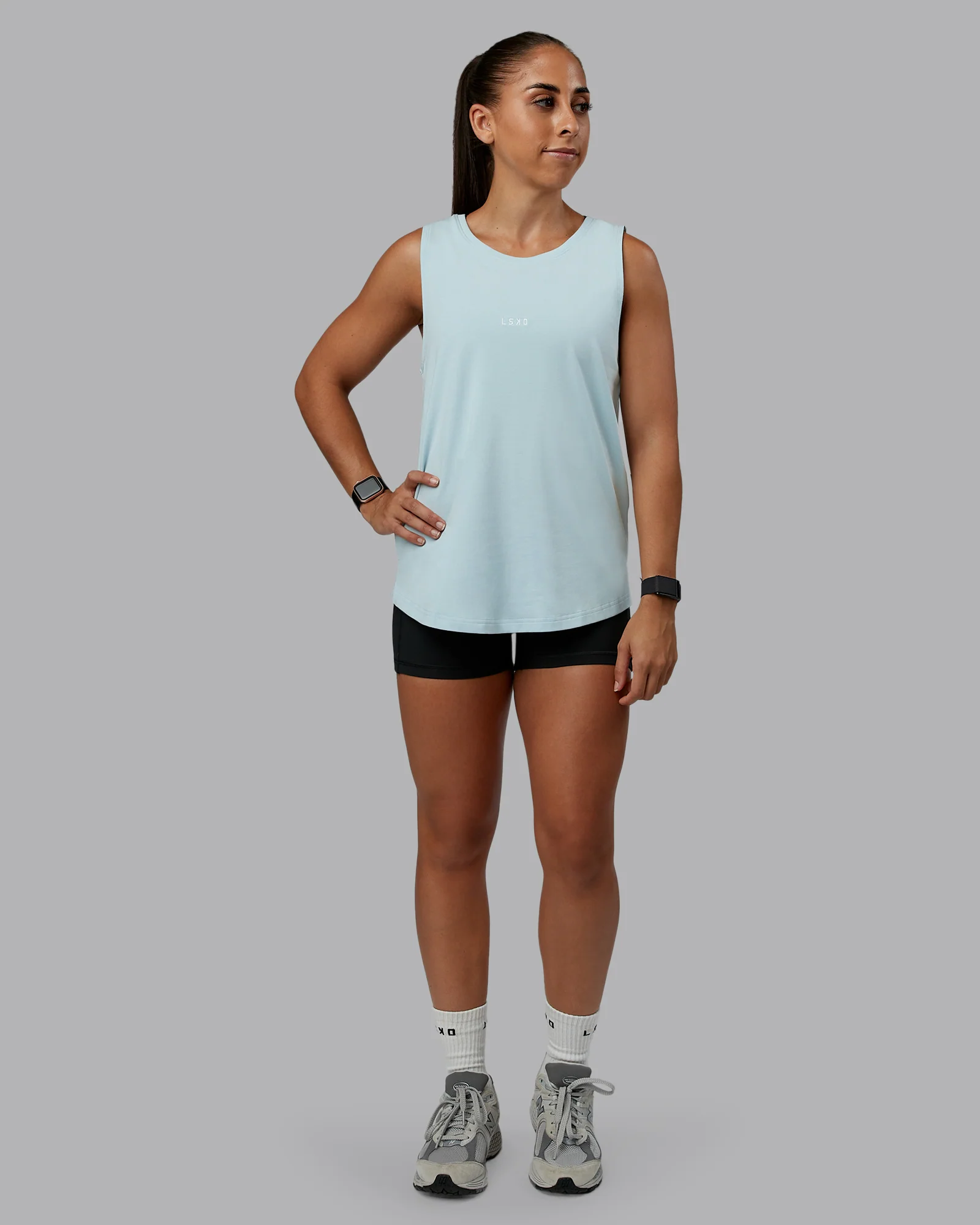 Go-To FLXCotton Longline Tank - Skyride-White - Image 4