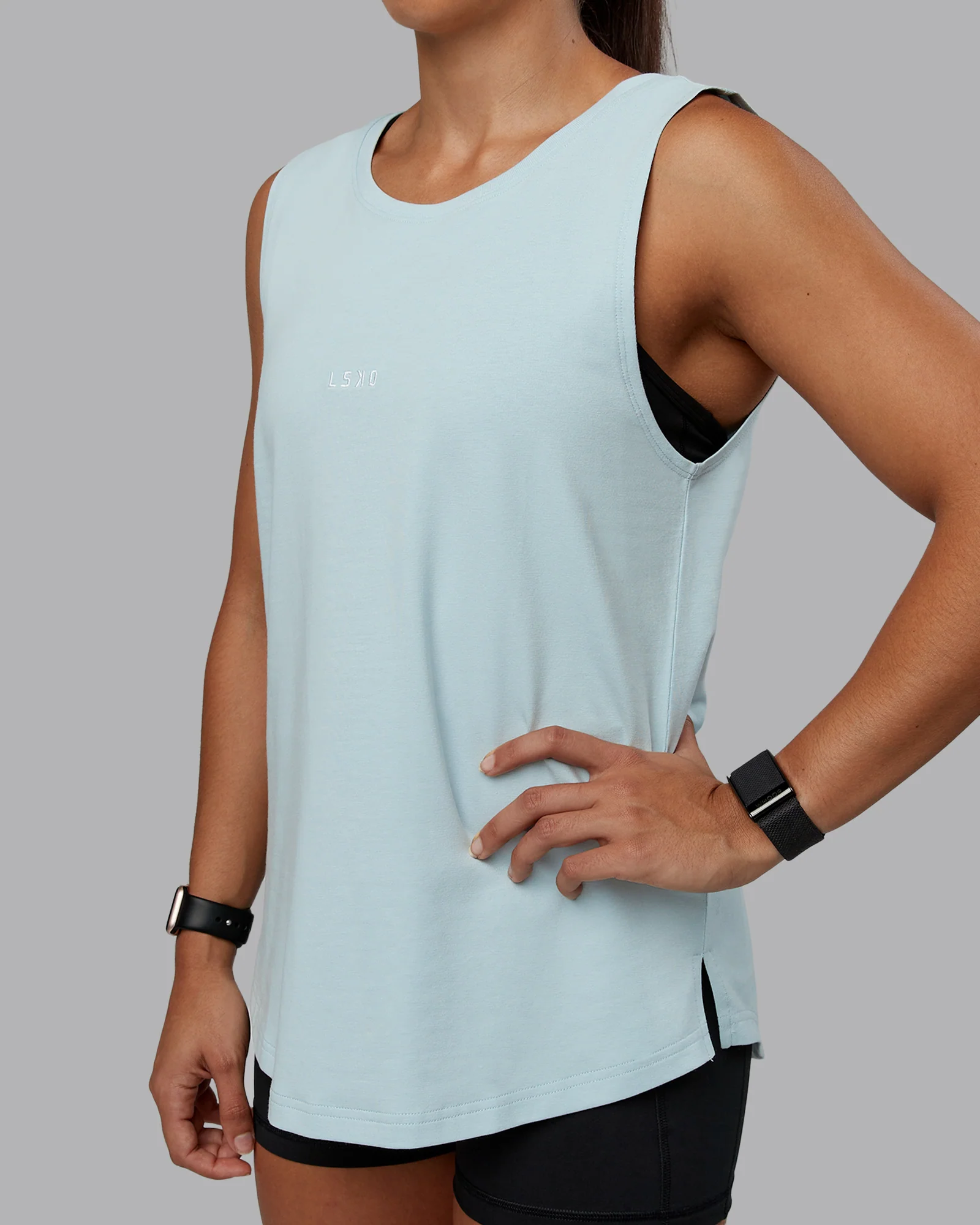 Go-To FLXCotton Longline Tank - Skyride-White - Image 5