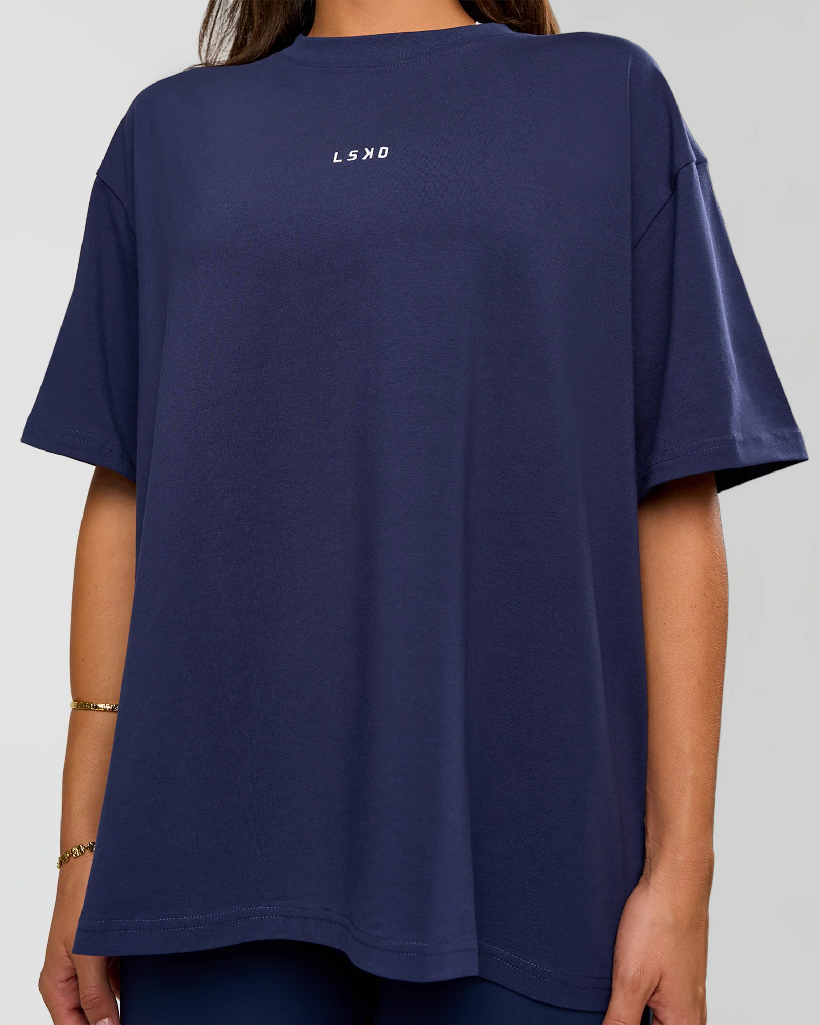 Go-To FLXCotton Oversized Tee - Future Navy-White - Image 6