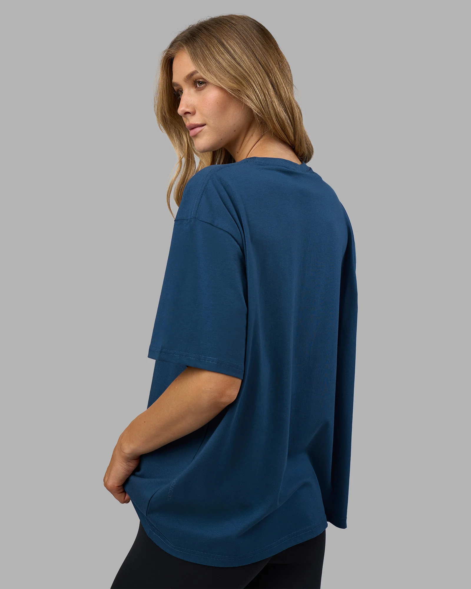 Go-To FLXCotton Oversized Tee - Indigo-White - Image 3