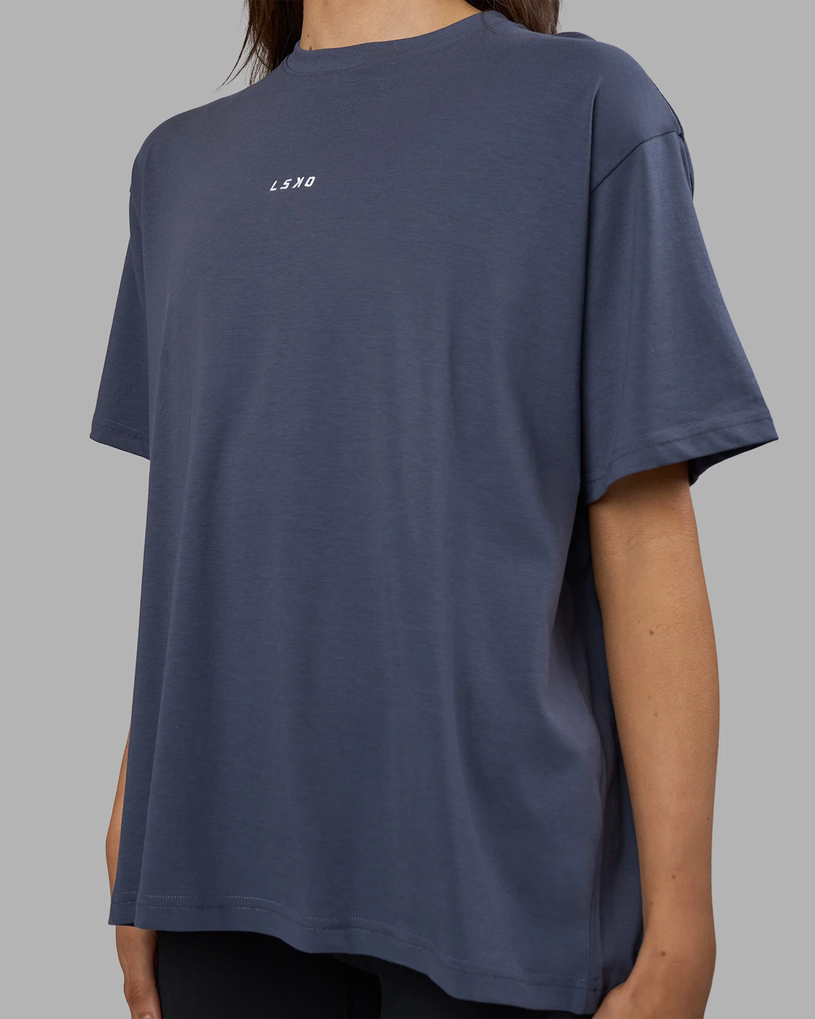 Go-To FLXCotton Oversized Tee - Night Shadow-White - Image 3