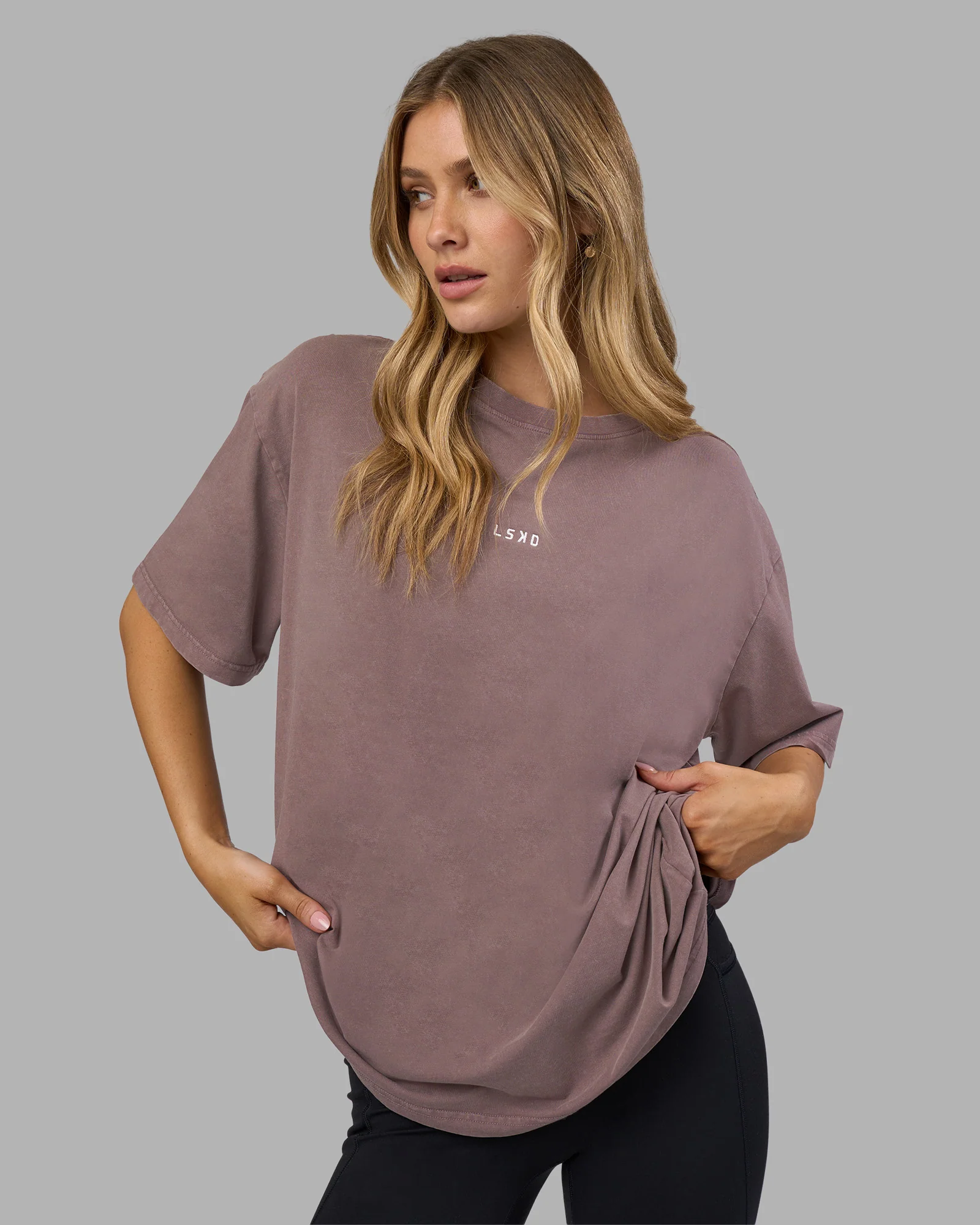 Go-To FLXCotton Oversized Tee - Peppercorn Washed - Image 2