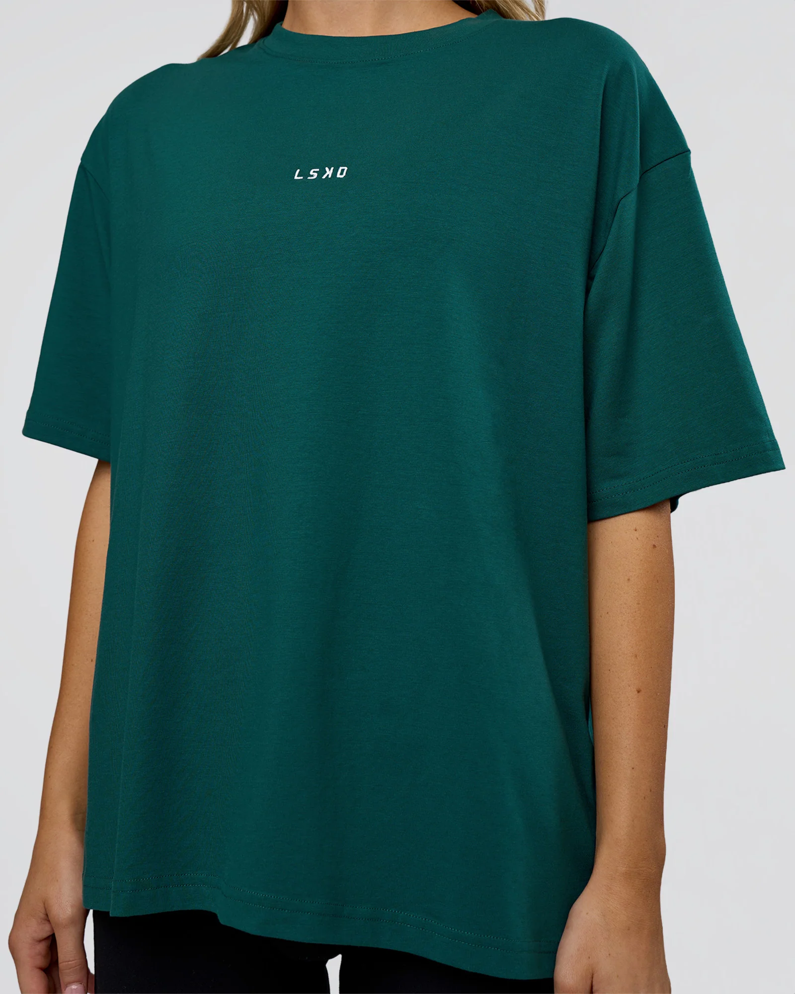 Go-To FLXCotton Oversized Tee - Transformative Teal-White - Image 5